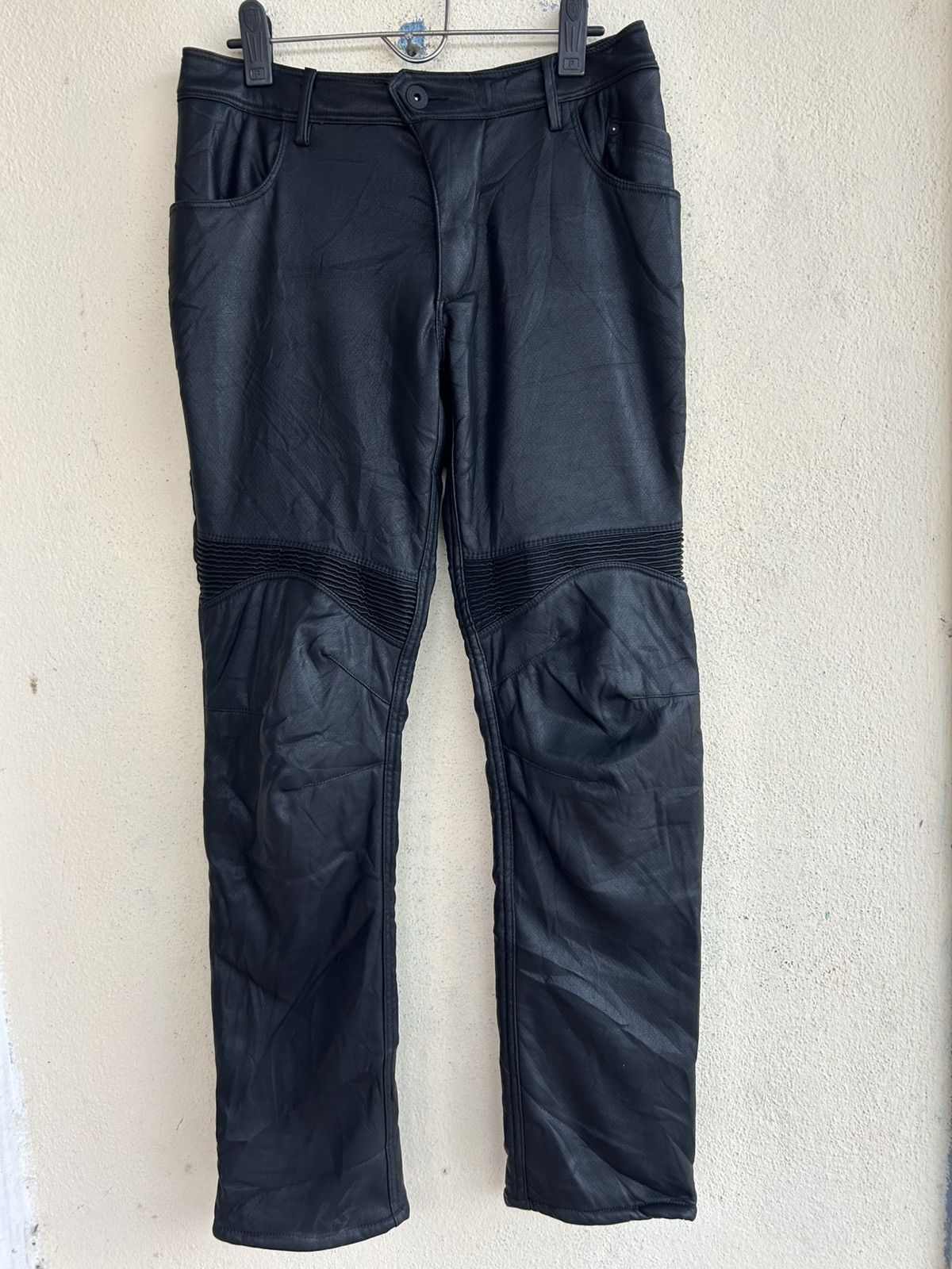 Leather Field Core PU Leather Fleece Lining Biker Pant Size US 32 / EU 48 - 1 Thumbnail