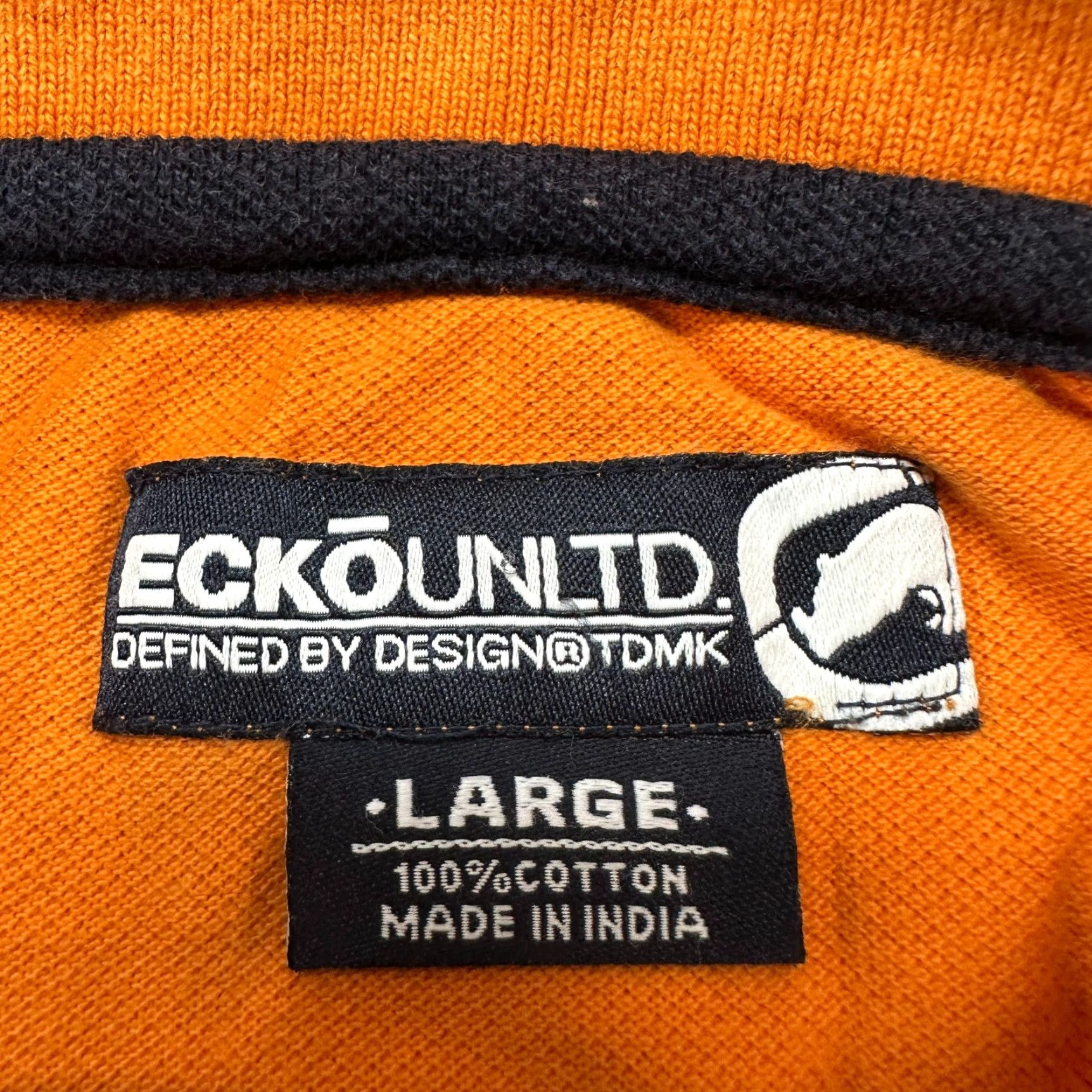 Ecko Unltd. VINTAGE Ecko Unltd. Polo Shirt Mens Large Orange Black Whale Logo Cotton Golf Size US L / EU 52-54 / 3 - 2 Thumbnail