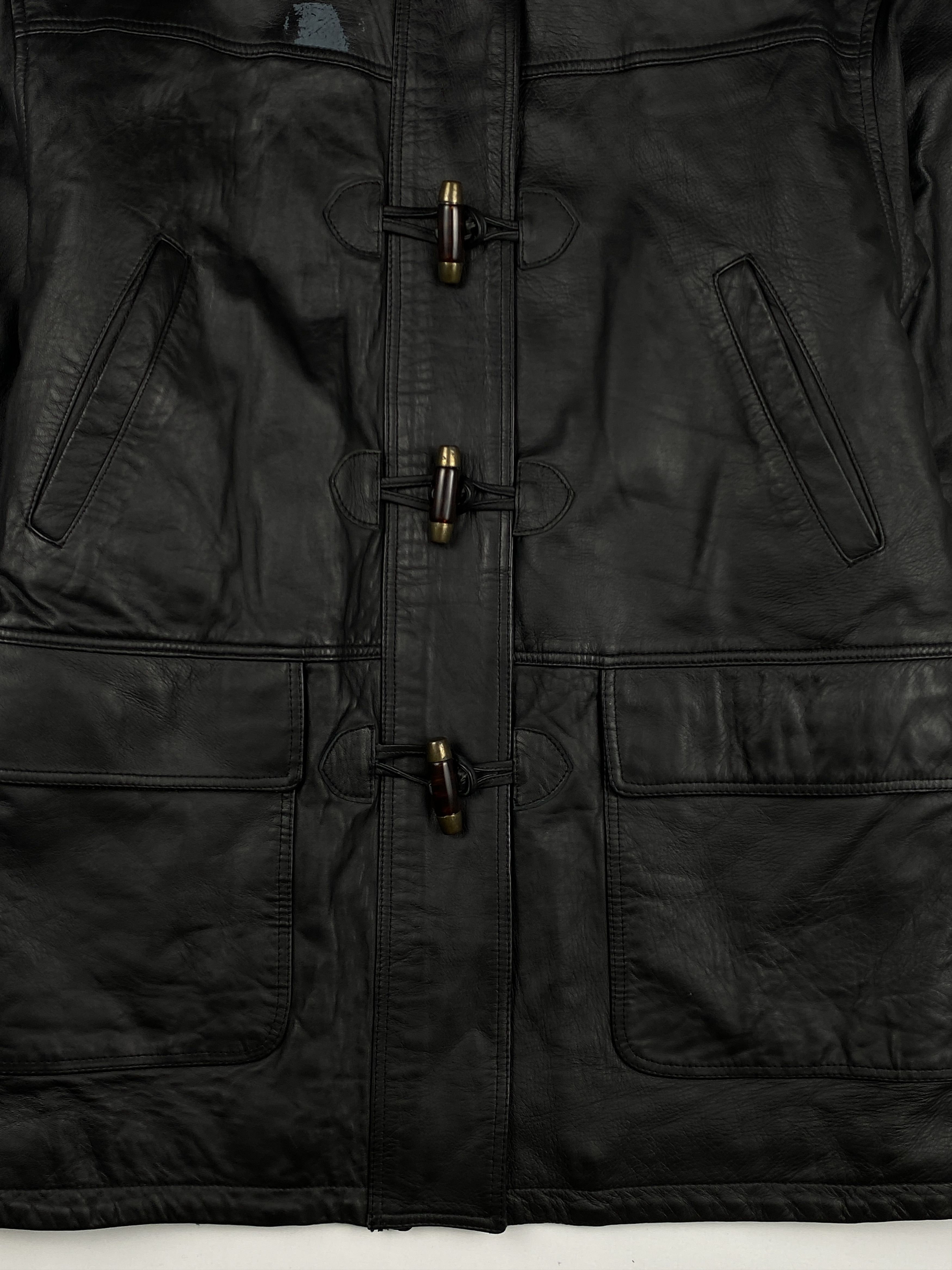 Burberry Vintage Duffle Coat Nova Check Leather Jacket Size M / US 6-8 / IT 42-44 - 4 Thumbnail