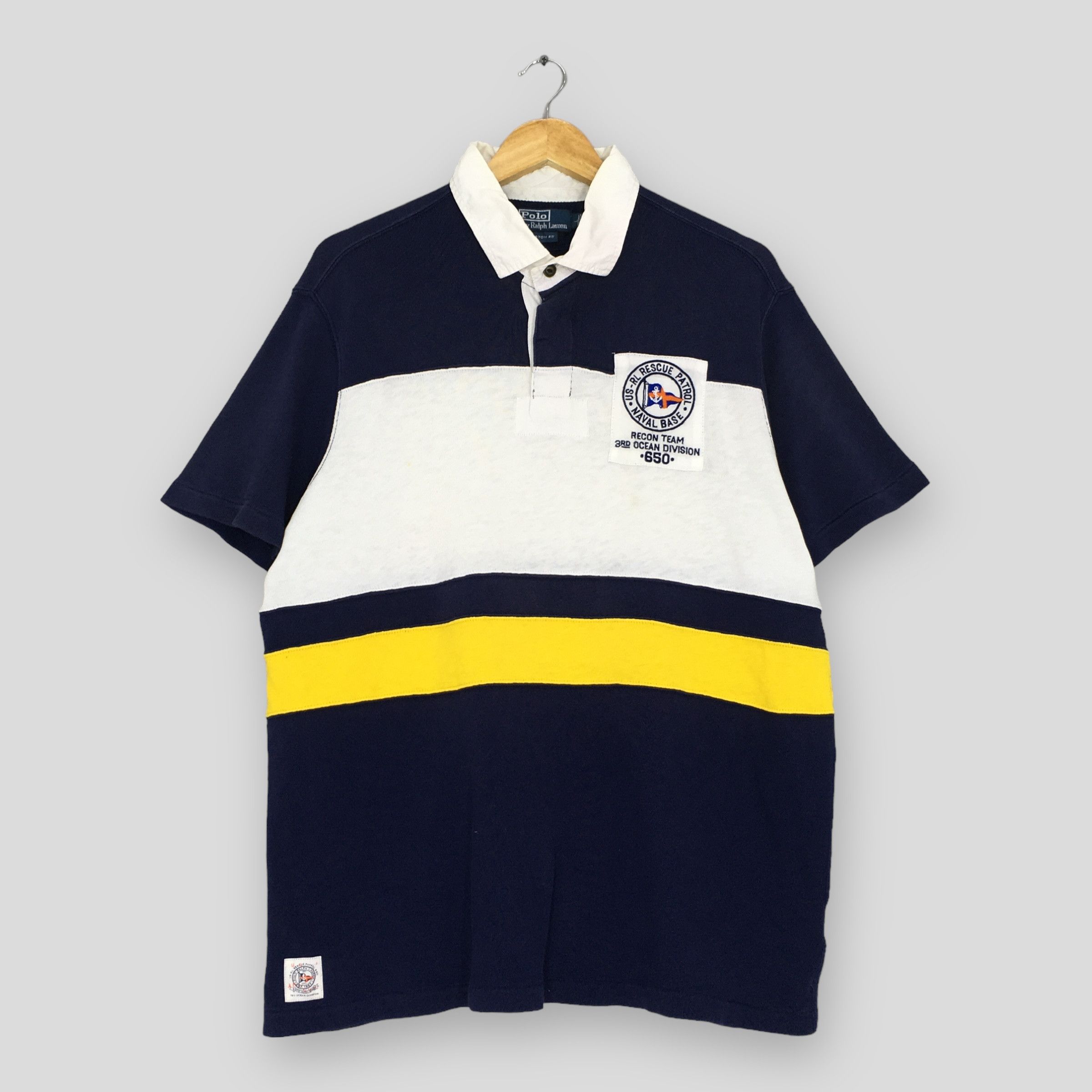 Polo Ralph Lauren Vintage Polo Ralph Lauren Naval Base Rugby Shirt Large Size US L / EU 52-54 / 3 - 1 Thumbnail