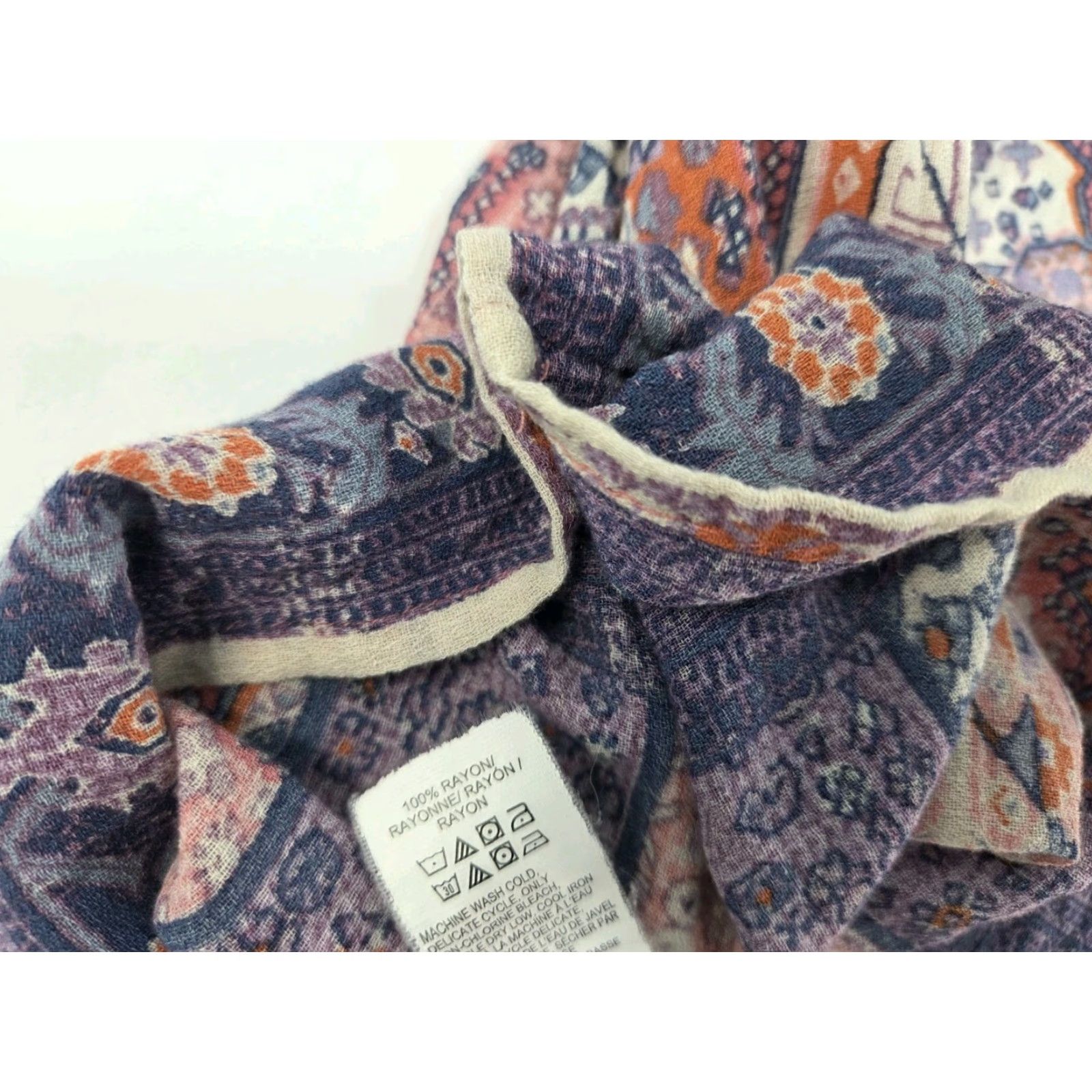 Lucky Brand Lucky Brand Womens Short Sleeve Front Tie Floral Blouse XS Multicolor Size XS / US 0-2 / IT 36-38 - 8 Thumbnail