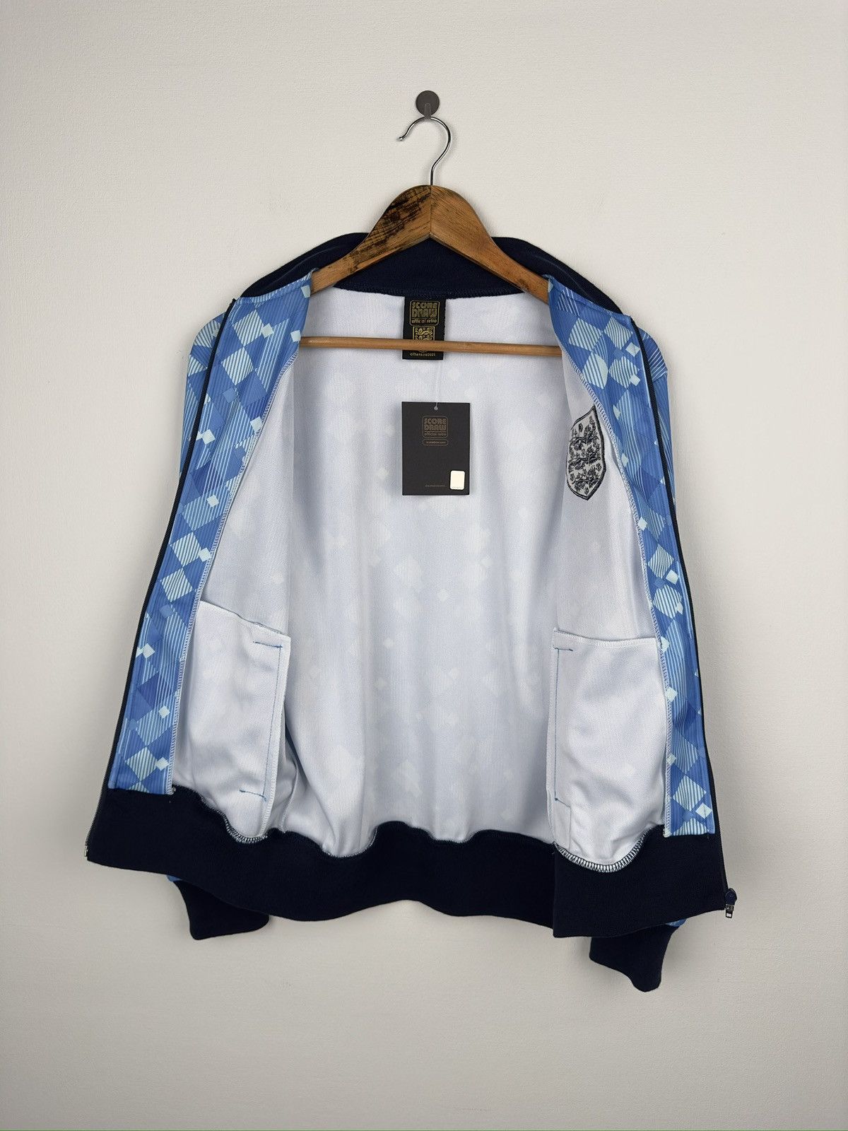 Vintage SCORE DRAW 90 England Retro Track Top Jacket Soccer Size US S / EU 44-46 / 1 - 3 Thumbnail