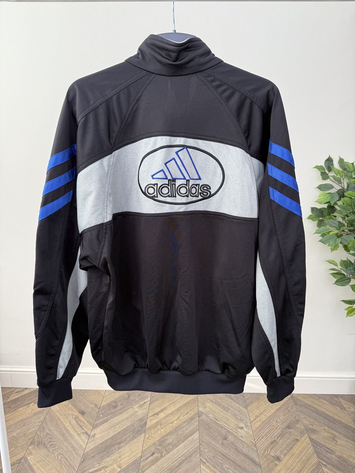 Adidas Adidas Retro Track Jacket Black Blue Stripes Full Zip Size US M / EU 48-50 / 2 - 7 Thumbnail