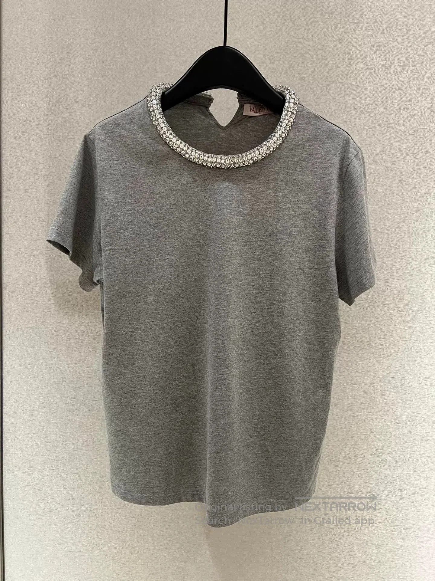 Valentino Valentino Gray Crystal Collar Short Sleeve. Size US L / EU 52-54 / 3 - 1 Thumbnail
