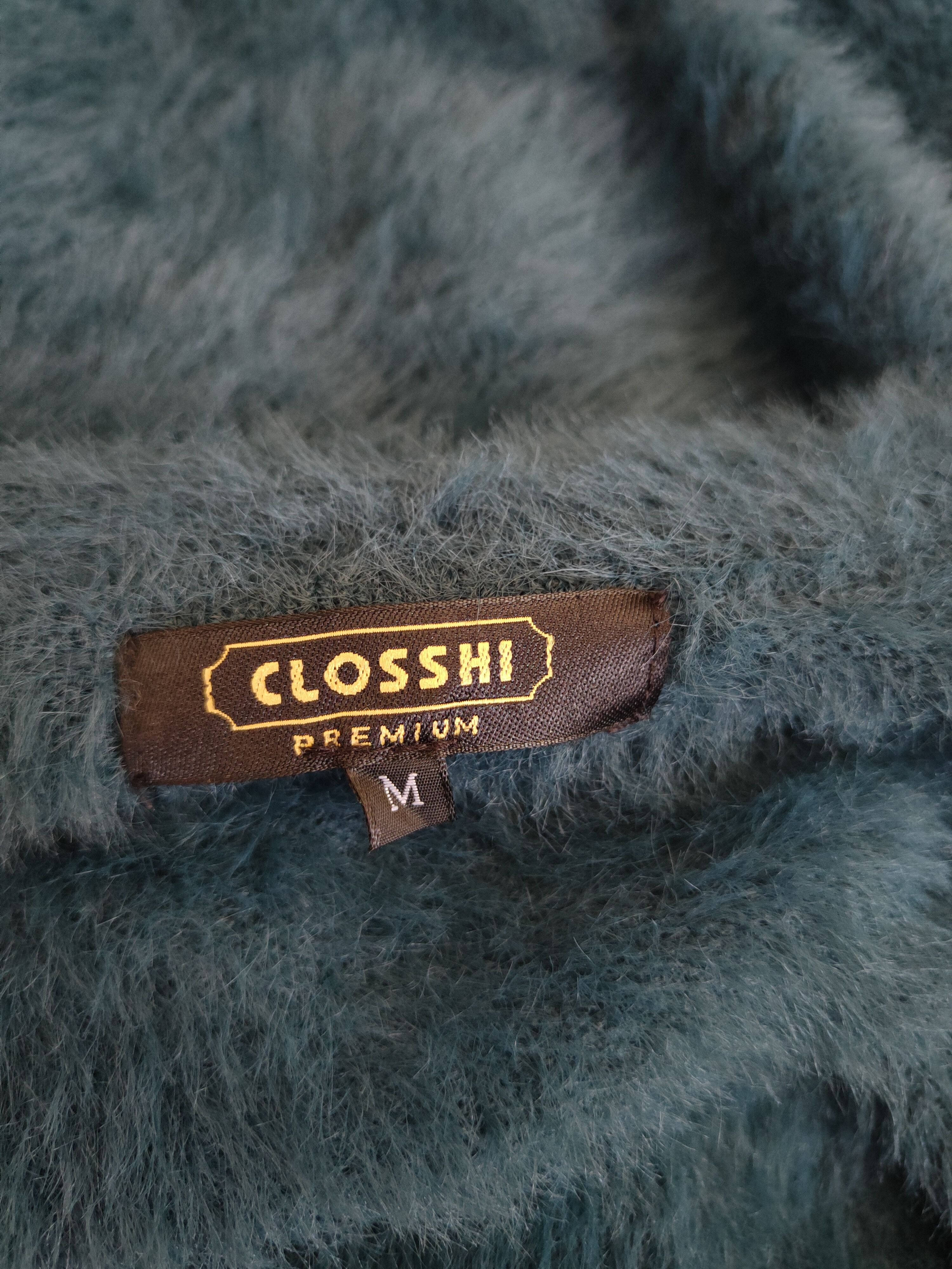 Aran Isles Knitwear Closshi Turquoise Shag Shaggy Fur Mohair Knitwear #S1903 Size M / US 6-8 / IT 42-44 - 12 Thumbnail