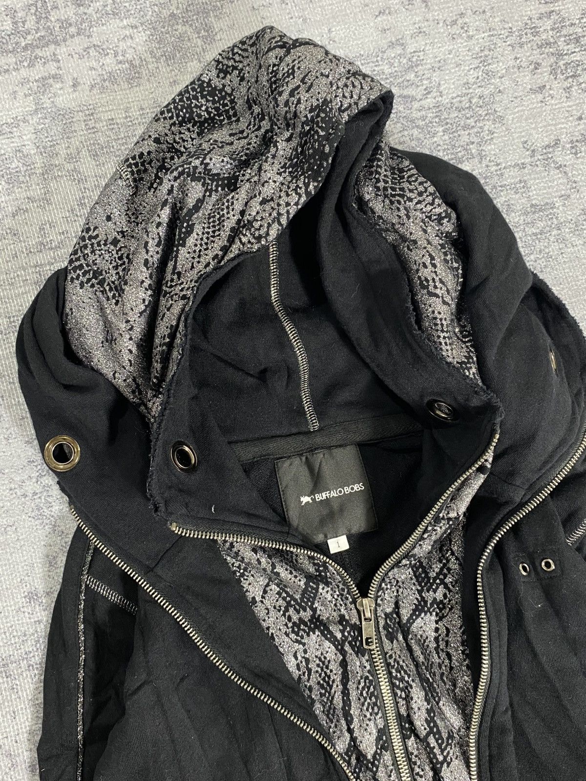 Japanese Brand Japanese buffalo bobs double layer snake skin hoodie Size US S / EU 44-46 / 1 - 5 Thumbnail
