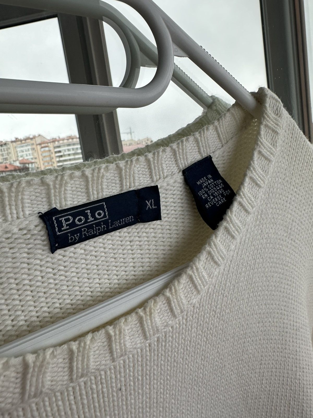 Polo Ralph Lauren Vintage Polo Ralph Lauren White Knitted Sweater Japan Sz XL Size US XL / EU 56 / 4 - 4 Thumbnail