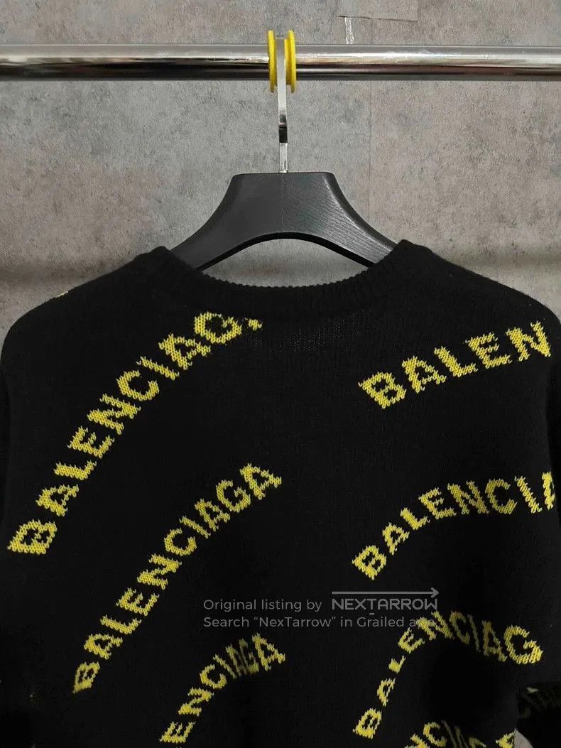 Balenciaga Balenciaga Logo Knit Sweater Black Yellow. Size US XS / EU 42 / 0 - 5 Thumbnail
