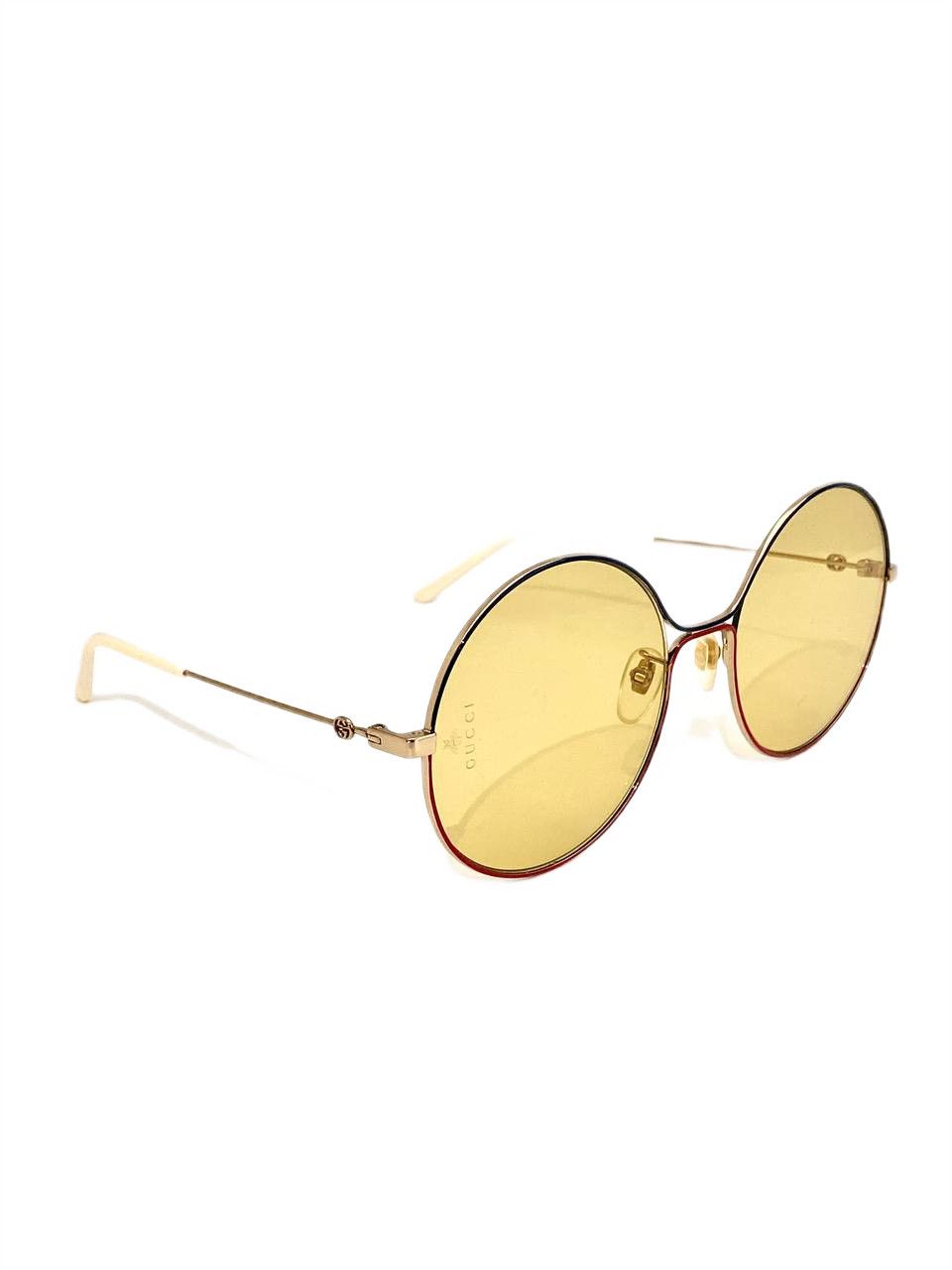 Gucci Gucci GG Logo Oversized Mirrored Gold Round Metal Sunglasses Size ONE SIZE - 1 Thumbnail
