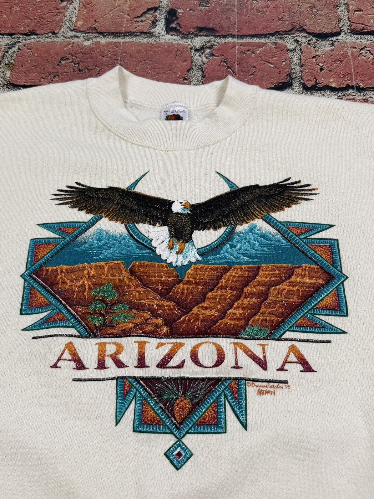 Fruit Of The Loom Vintage Arizona Grand Canyon Bald Eagle Sweatshirt Native Size US L / EU 52-54 / 3 - 4 Thumbnail