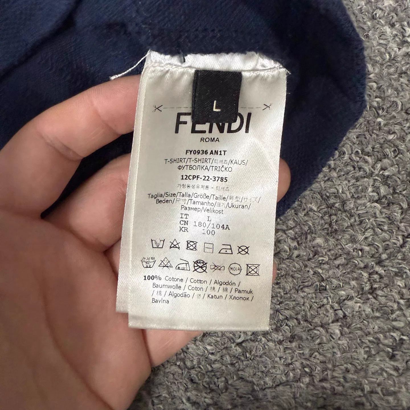 Fendi Fendi Navy Blue FF Print Short Sleeve L 95 New Size L / US 10 / IT 46 - 4 Thumbnail