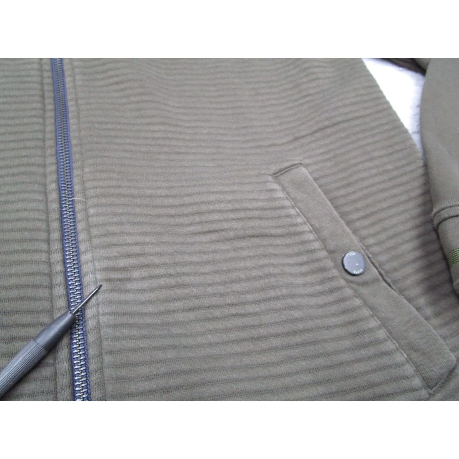 Ted Baker Ted Baker Jacket Mens Large Green Full Zip Ribbed Knit Bomber Casual London Size US L / EU 52-54 / 3 - 6 Thumbnail