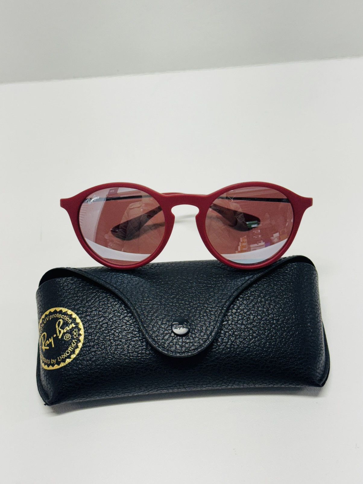 RayBan Ray-Ban Bordeaux Gunmetal Pink/Silver Lenses Sunglasses Size ONE SIZE - 1 Thumbnail