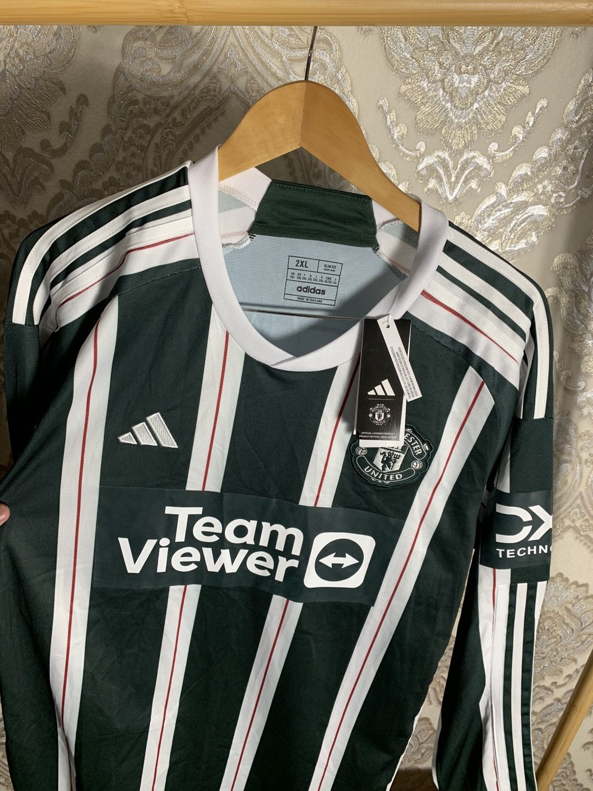 Vintage VERY RARE ADIDAS FC MANCHESTER UNITED ENGLAND SOCCER JERSEY Size US XXL / EU 58 / 5 - 2 Thumbnail