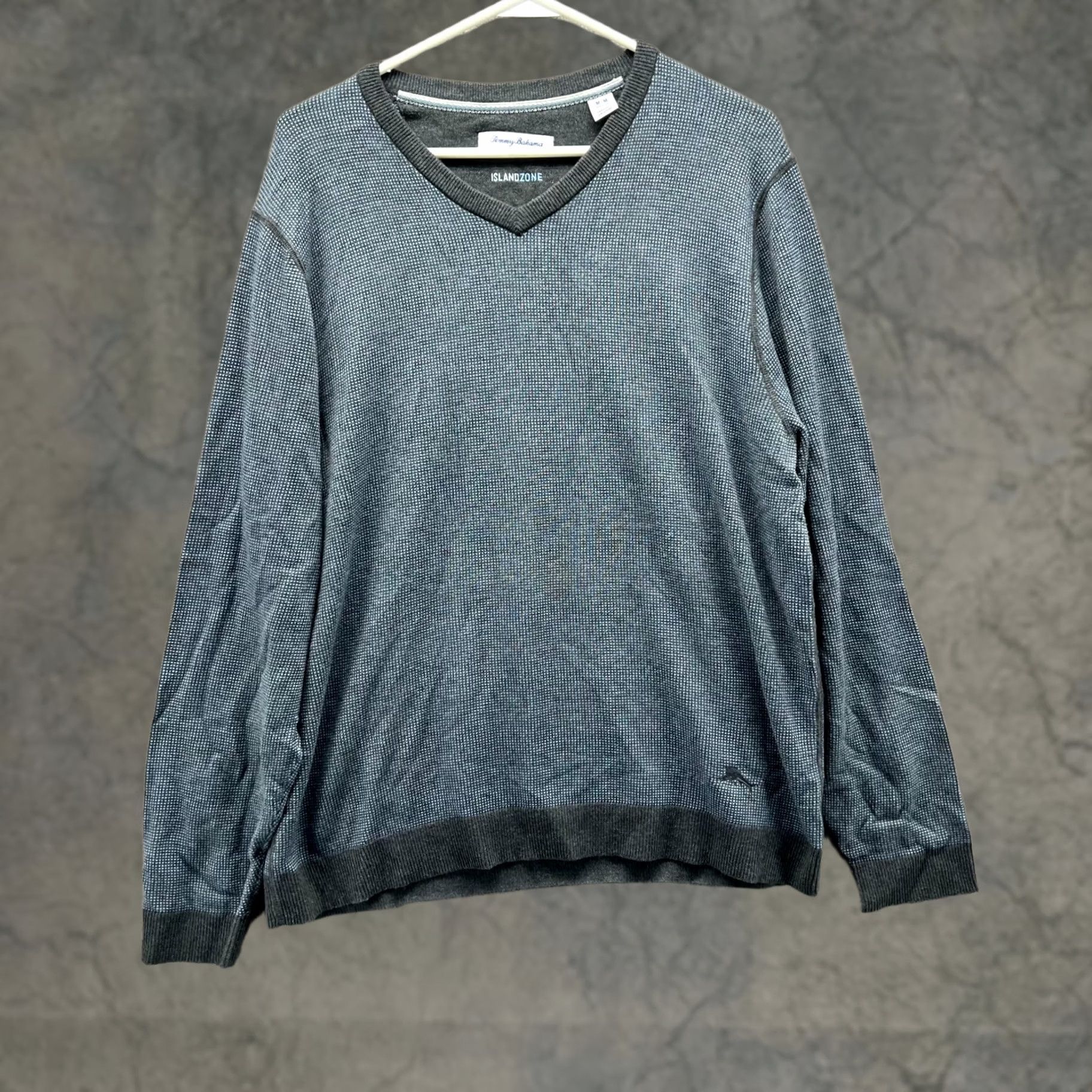 Tommy Bahama VINTAGE Tommy Bahama Sweater Mens Medium Blue Fleece Island Zone Waffle Knit V Neck Shirt Size US M / EU 48-50 / 2 - 1 Thumbnail
