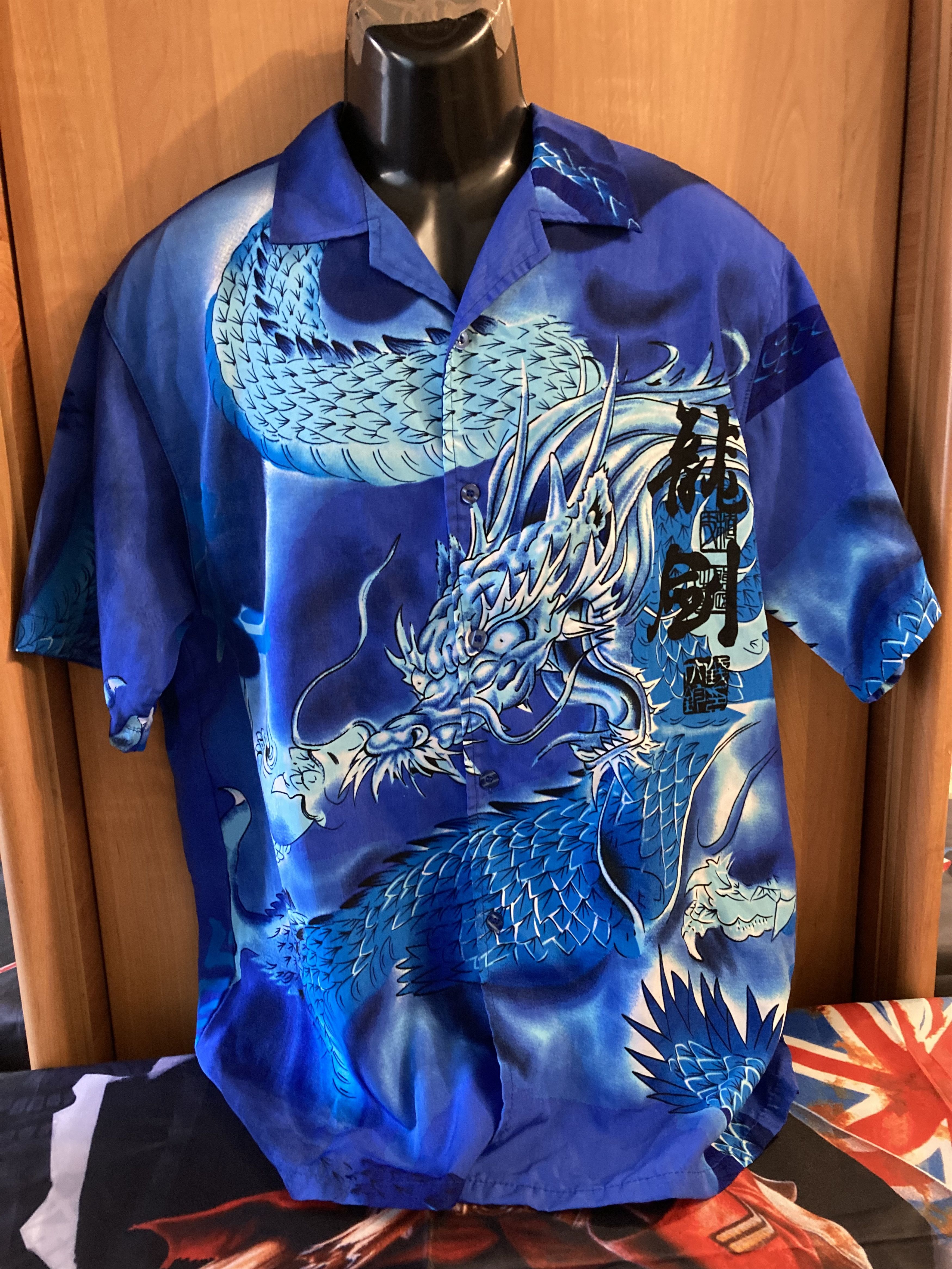 Anime × Japanese Brand × Vintage Y2K Japanese Dragon Button Up full print shirt Anime Size US L / EU 52-54 / 3 - 7 Thumbnail