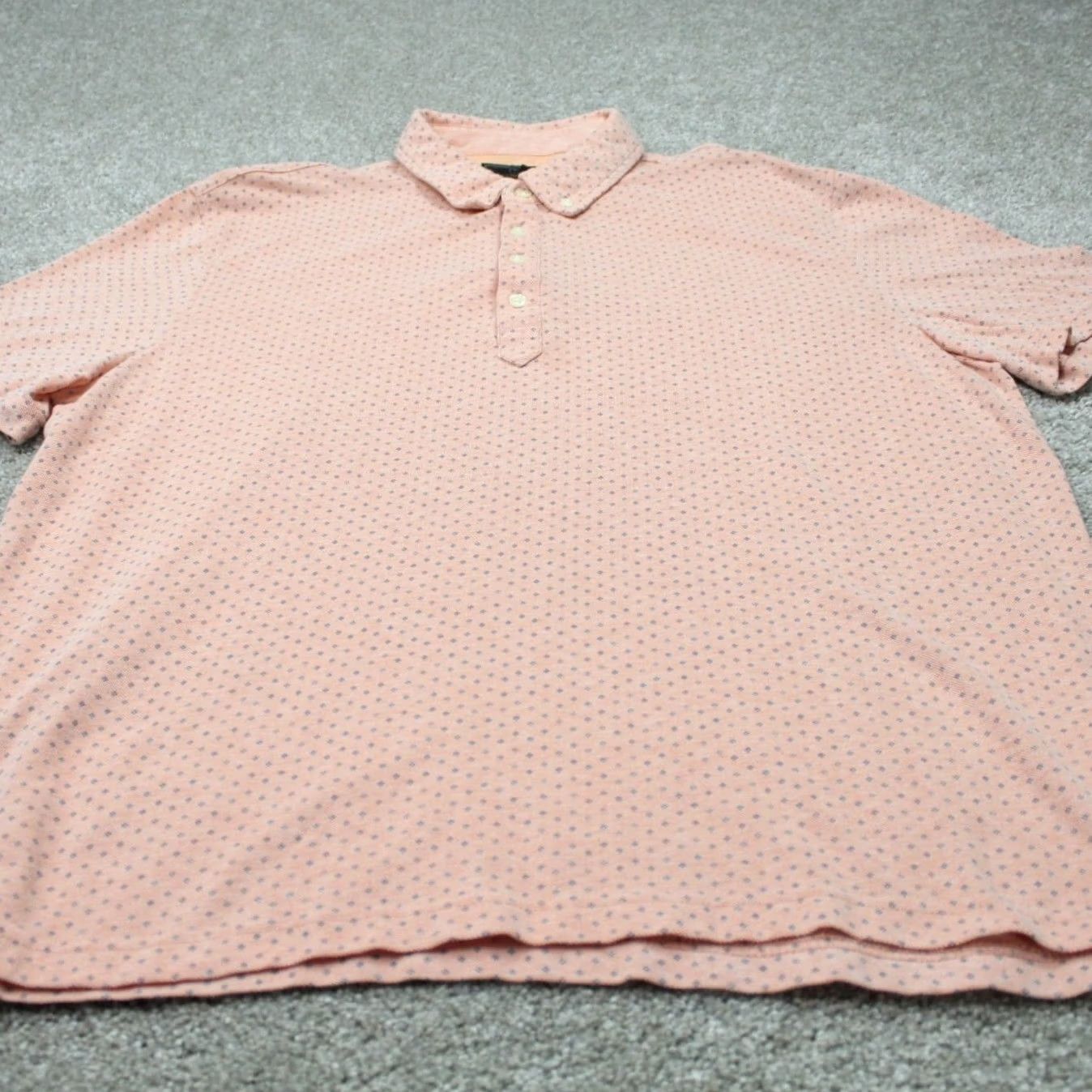 Jos. A. Bank Jos A Bank Polo Shirt Mens XL Pink Geometric Cotton S/S Button-Down Regular Fit Size US XL / EU 56 / 4 - 2 Thumbnail