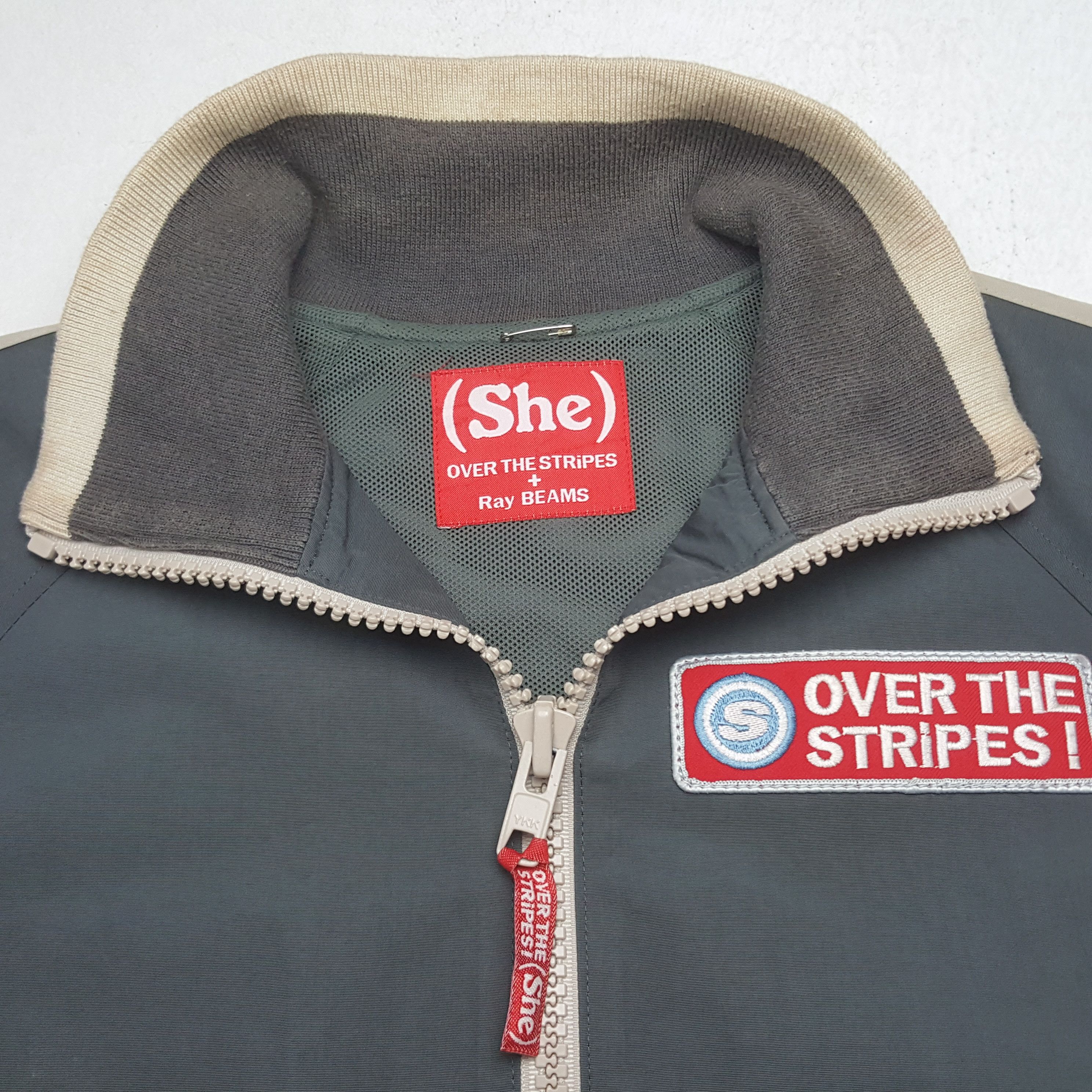 Japanese Brand Vintage SHE Over The Stripes Zipper Jacket Size US S / EU 44-46 / 1 - 5 Thumbnail