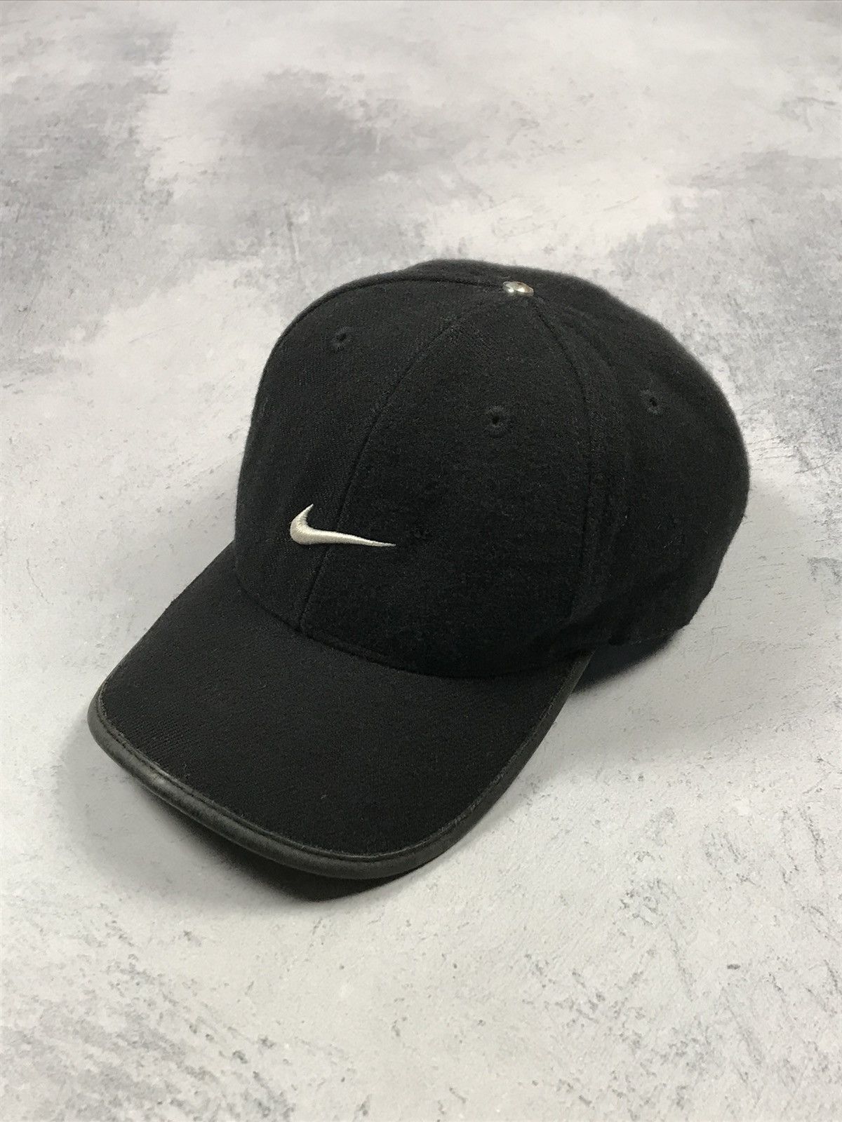 Nike × Vintage Vintage 90s Nike Embroidered Centre Swoosh Logo Wool Cap Size ONE SIZE - 2 Thumbnail