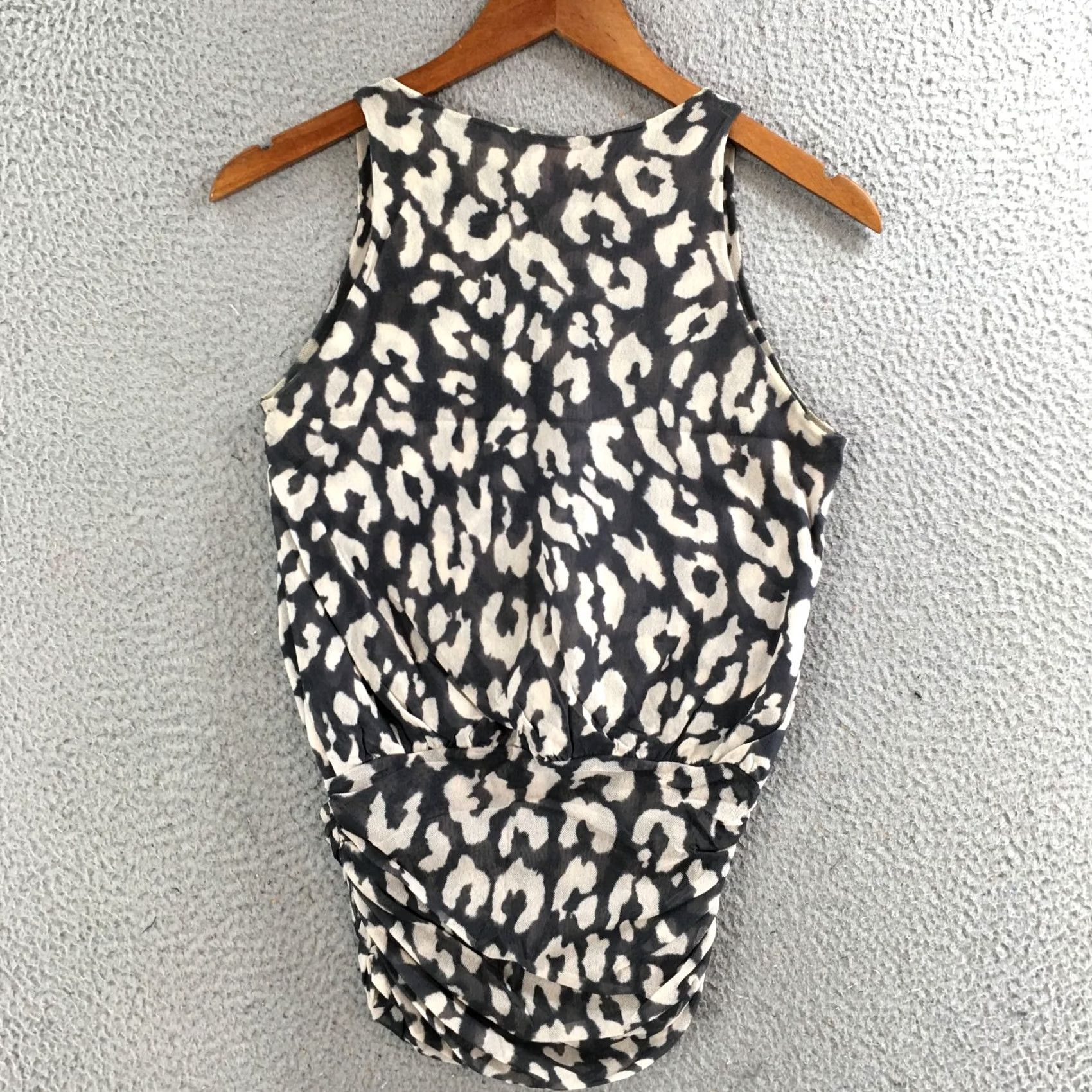 Vintage Sweet Pea by Stacy Frati Tank Top Women Small Sleeveless Animal Print Gray White Size S / US 4 / IT 40 - 7 Thumbnail
