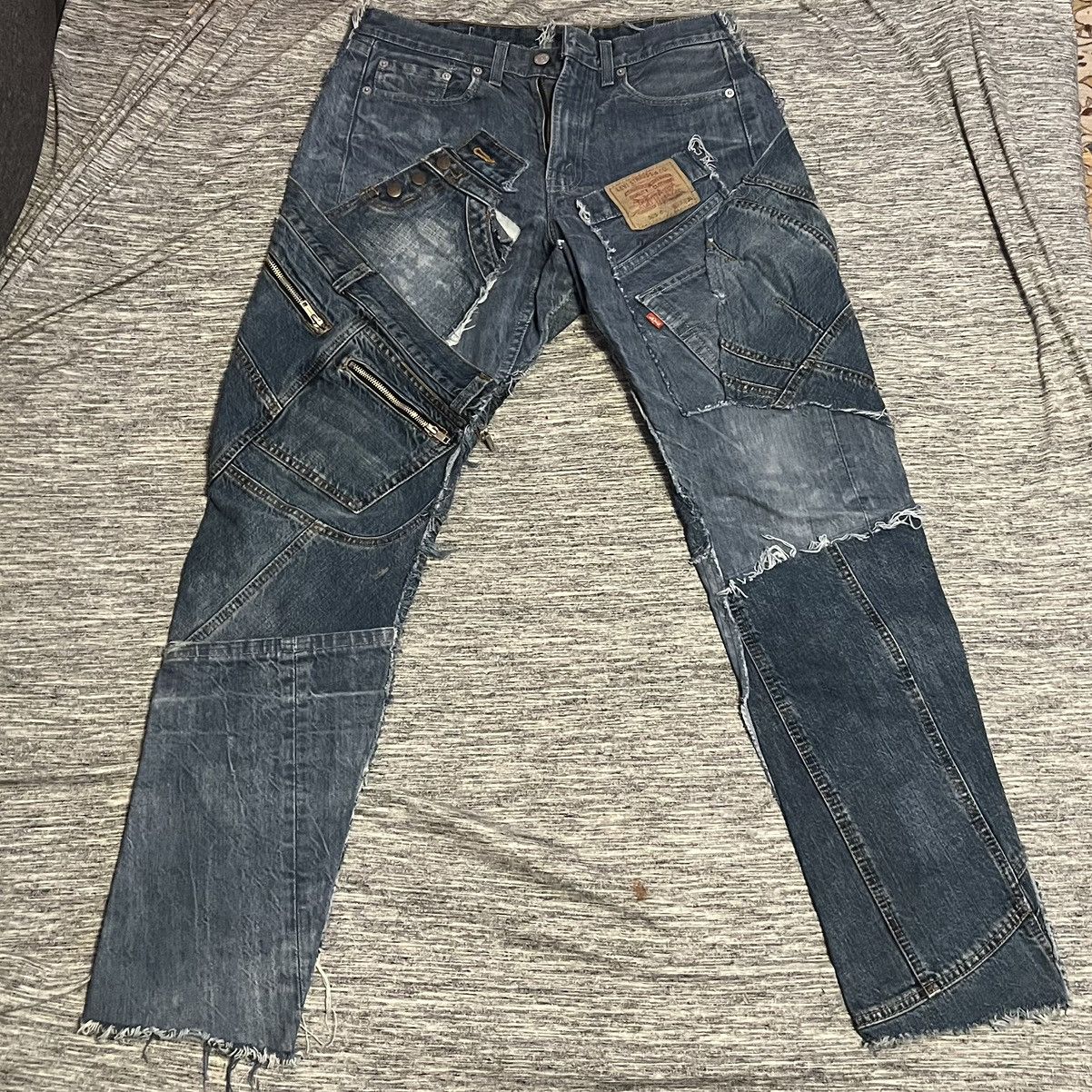 Handmade Levi 511 1of1 Selvadge reconstructed patchwork denim Size US 28 / EU 44 - 1 Thumbnail