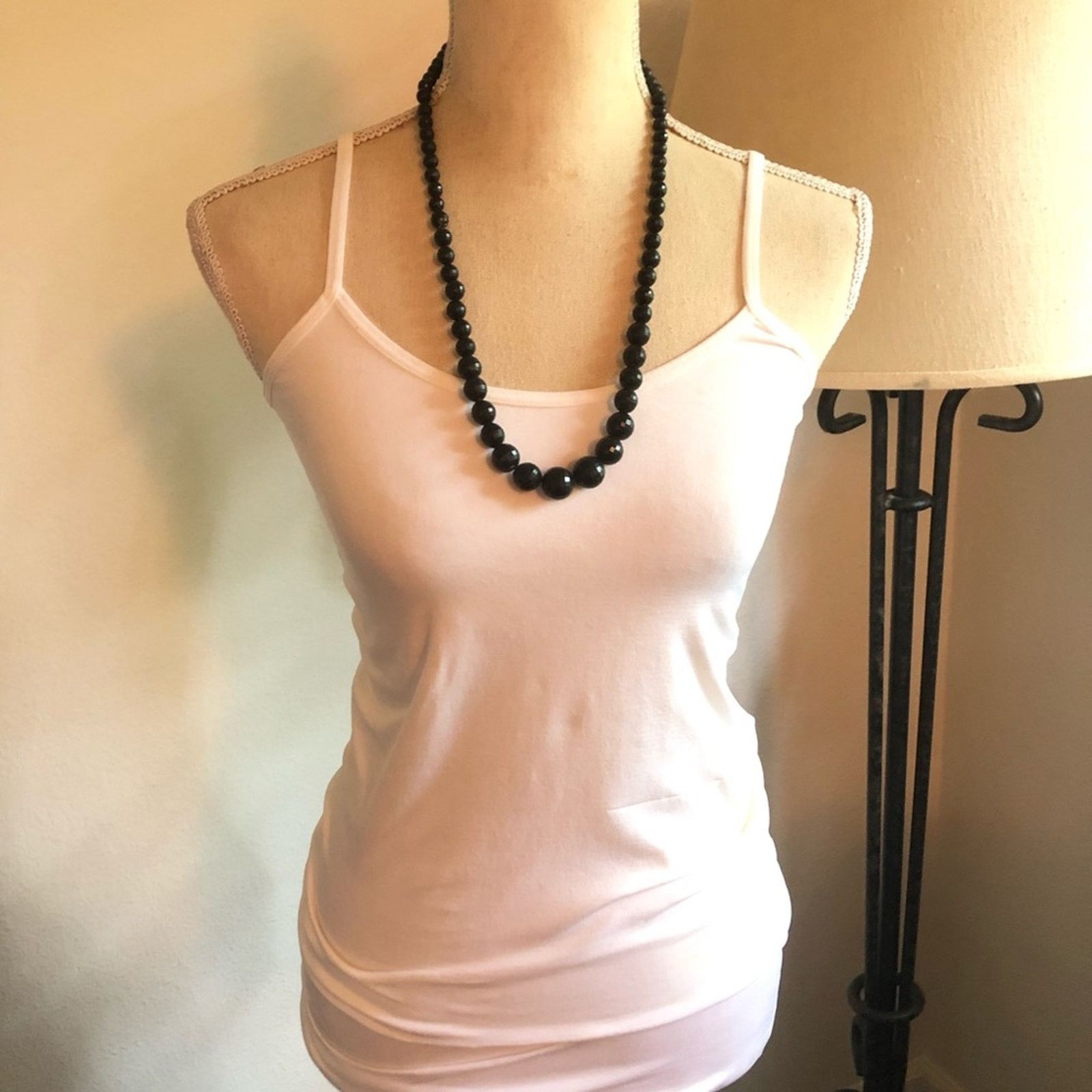 Vintage Vintage black faceted plastic bead necklace Size ONE SIZE - 4 Thumbnail