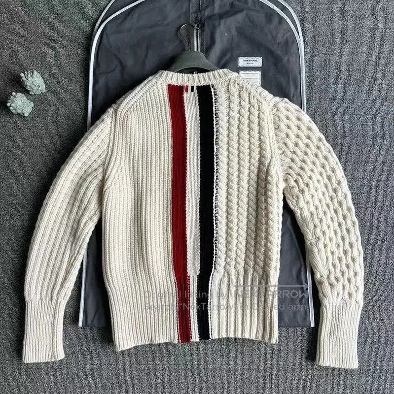 Thom Browne Thom Browne Beige Wool Women's Sweater . Size L / US 10 / IT 46 - 2 Thumbnail