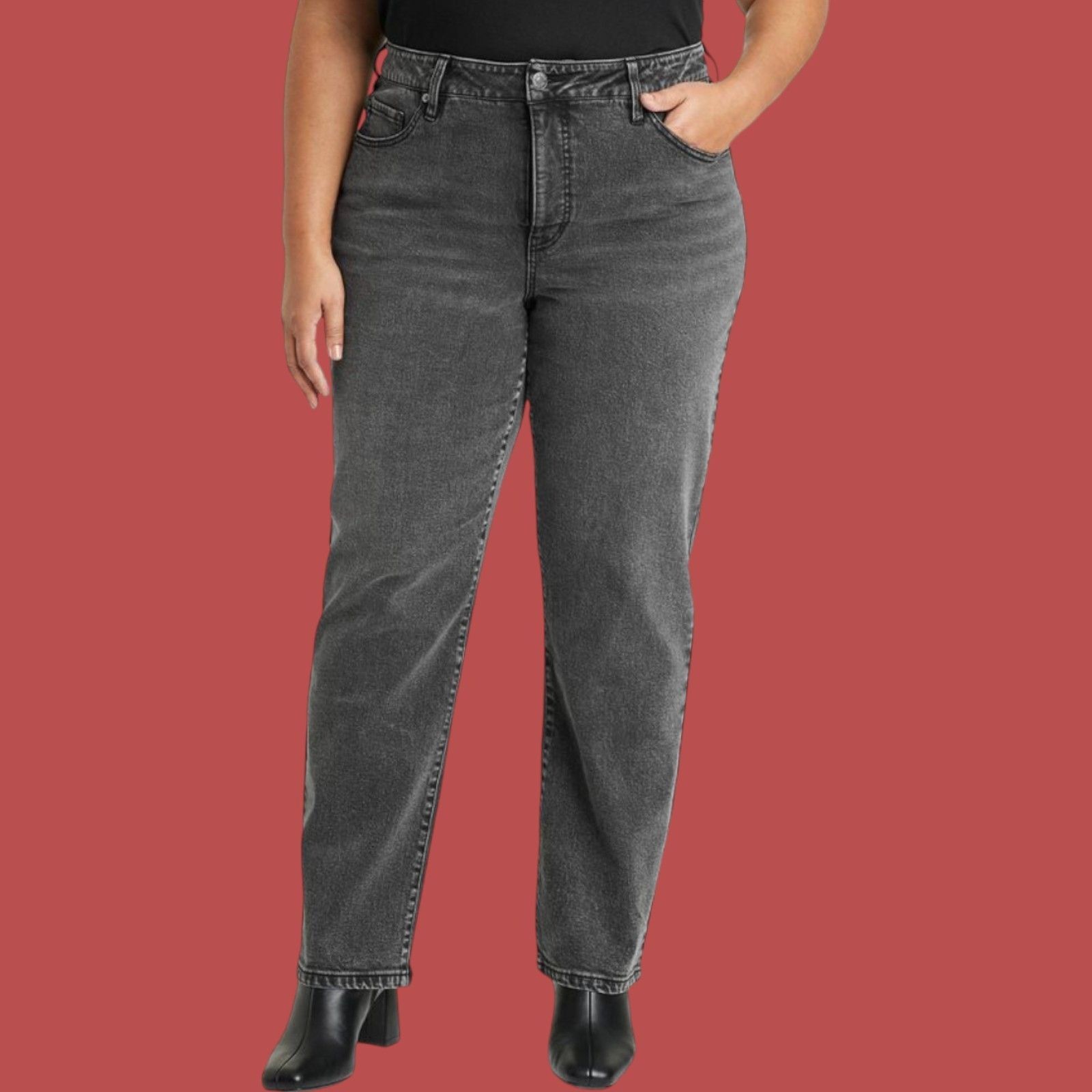 Other Ava & Viv - Women's High-Rise Straight Pants - Stretch - Bla Size 42" / US 20 - 1 Thumbnail