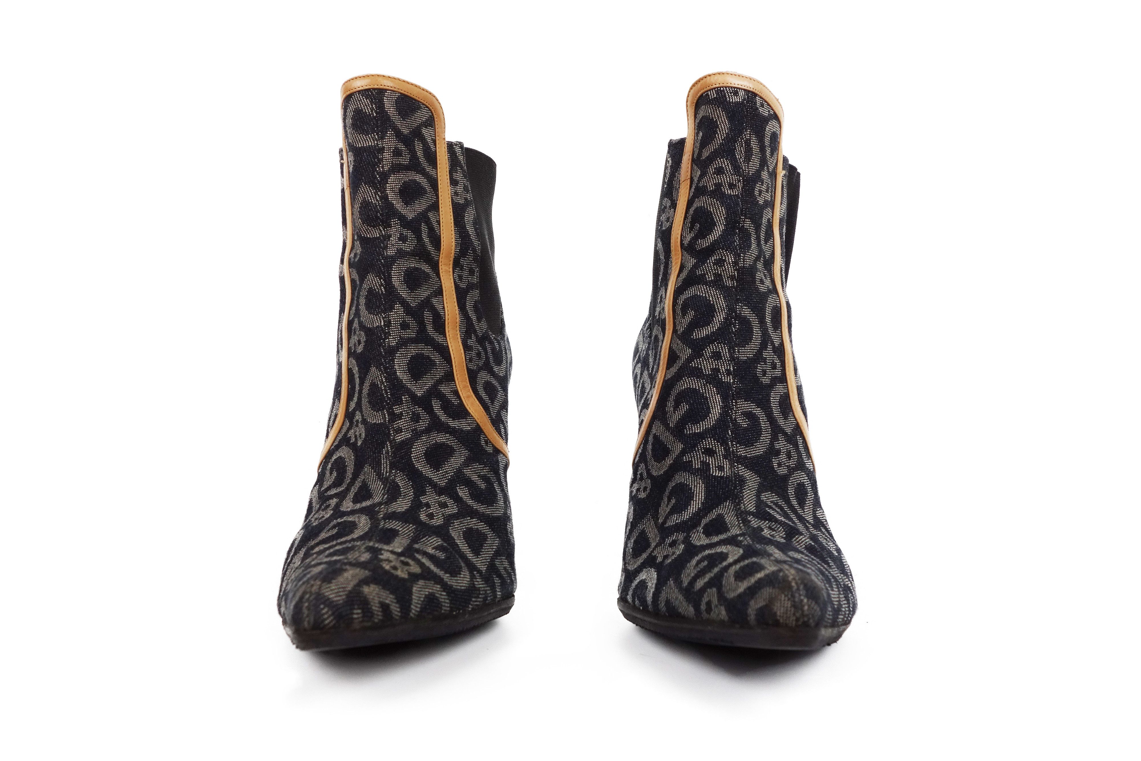 Dolce & Gabbana Dolce & Gabbana DG Denim Logo Ankle Boots Stiletto Size US 8 / IT 38 - 6 Thumbnail