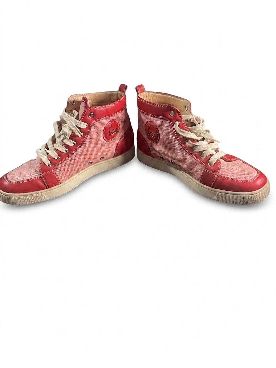 Christian Louboutin Christian Louboutin Louis Orlato Red High Top Sneaker SZ 9.5 Size US 9.5 / EU 42-43 - 6 Thumbnail