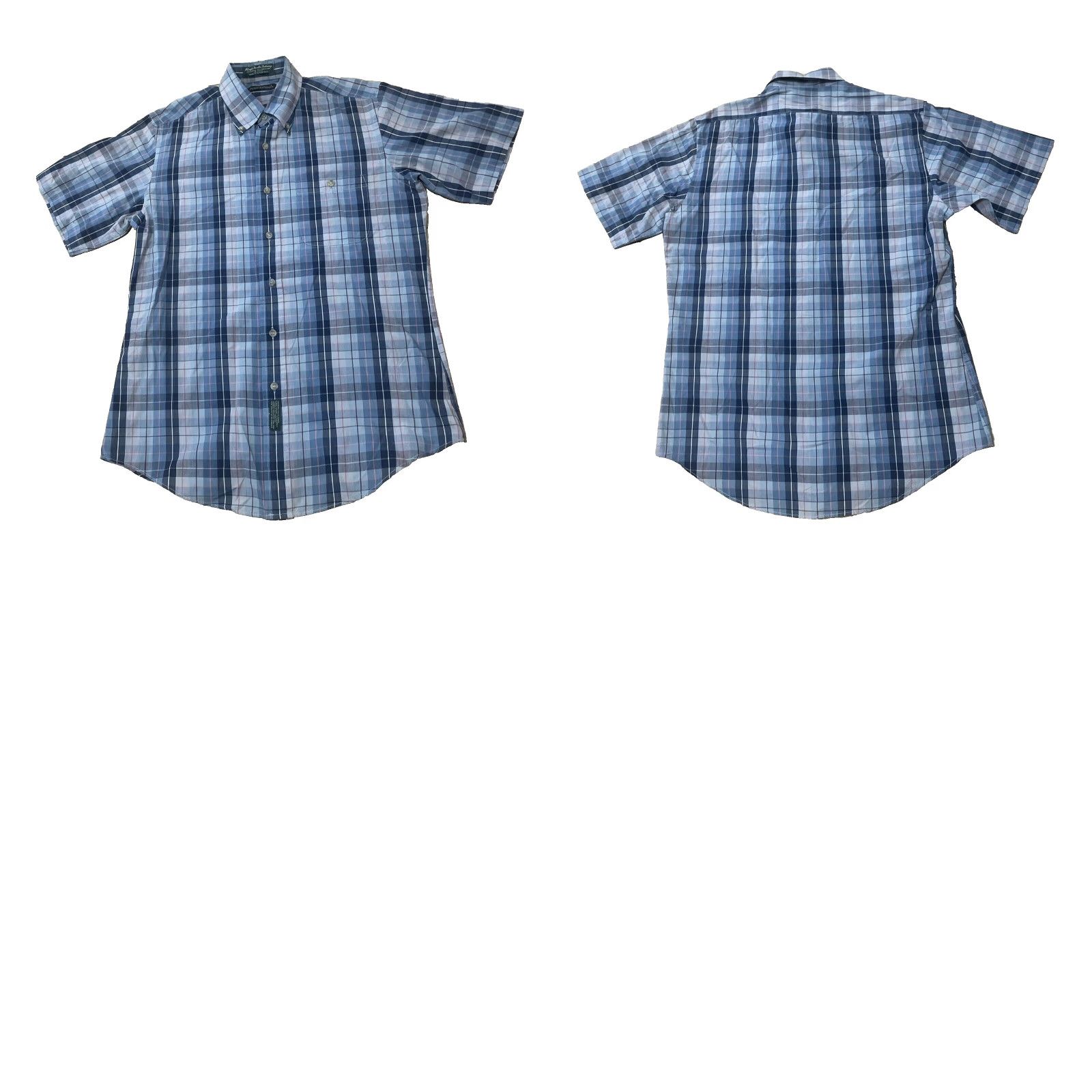 Vintage Vintage Four Winds Button Up Shirt Men M Blue Gray Plaid Short Sleeve Casual Size US M / EU 48-50 / 2 - 11 Thumbnail