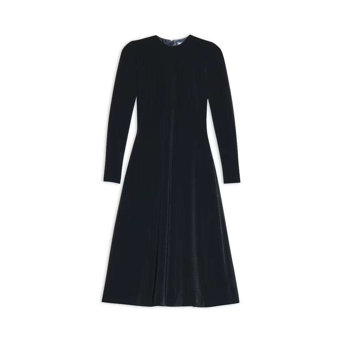 Balenciaga o1mt1gz0225 A-Line Crewneck Dress in Black Size XS / US 0-2 / IT 36-38 - 1 Thumbnail