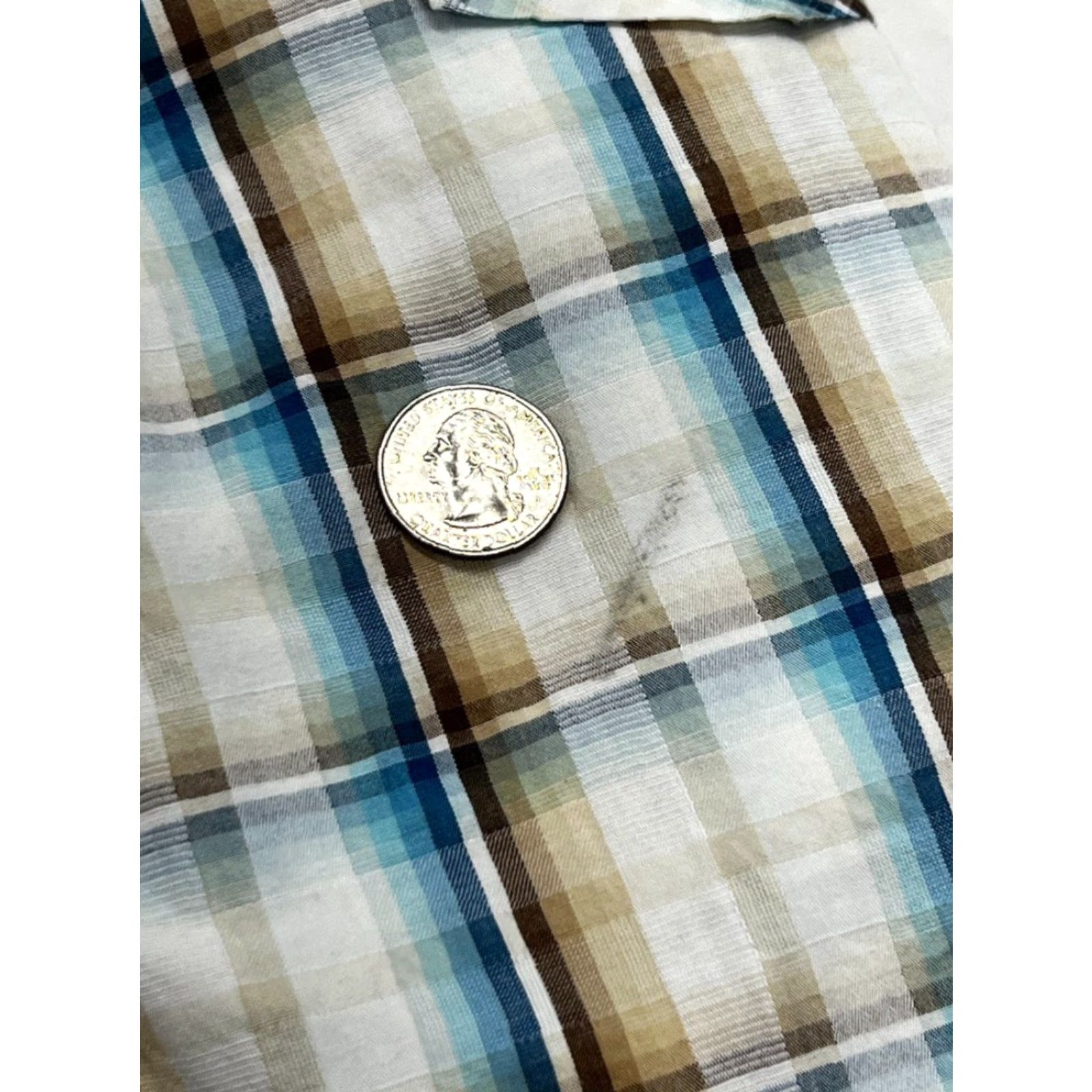 Wrangler VINTAGE Wrangler Western Shirt Men's M Thick Stitch Pearl Snap Diamond Shape Blue Plaid Size US M / EU 48-50 / 2 - 2 Thumbnail