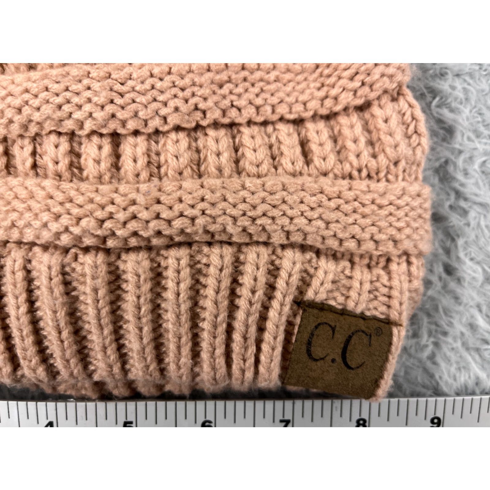 Vintage C.C Exclusive Beanie Toque Womens One Size Pink Knit 100% Acrylic Winter Ski Pom Size ONE SIZE - 2 Thumbnail