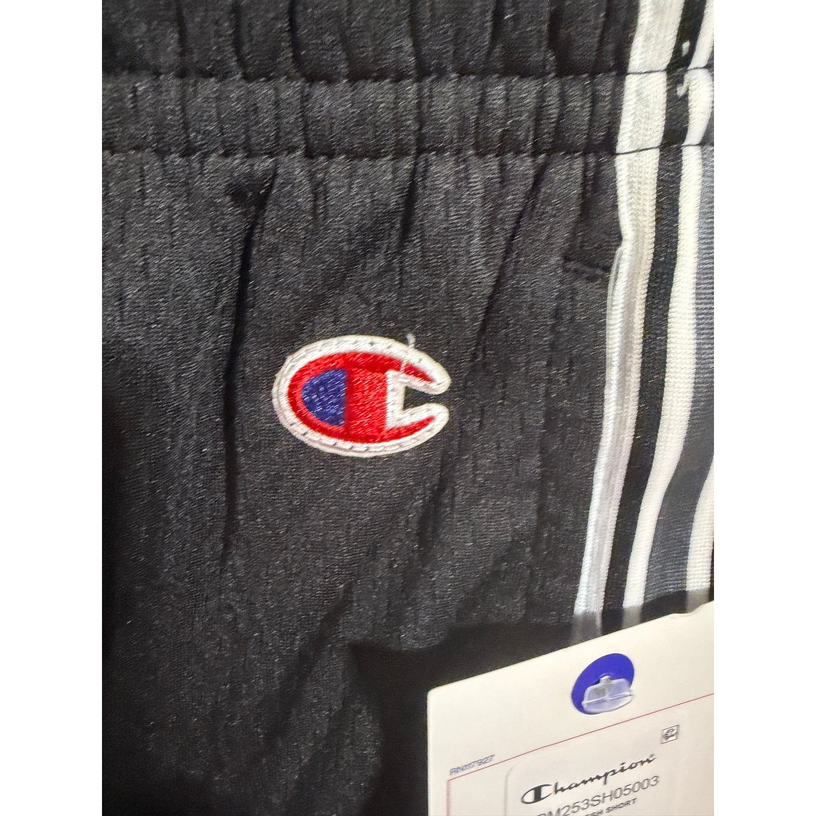 Champion Champion Mesh Shorts Large Black Stripe Drawstring Athletic Size US 36 / EU 52 - 7 Thumbnail