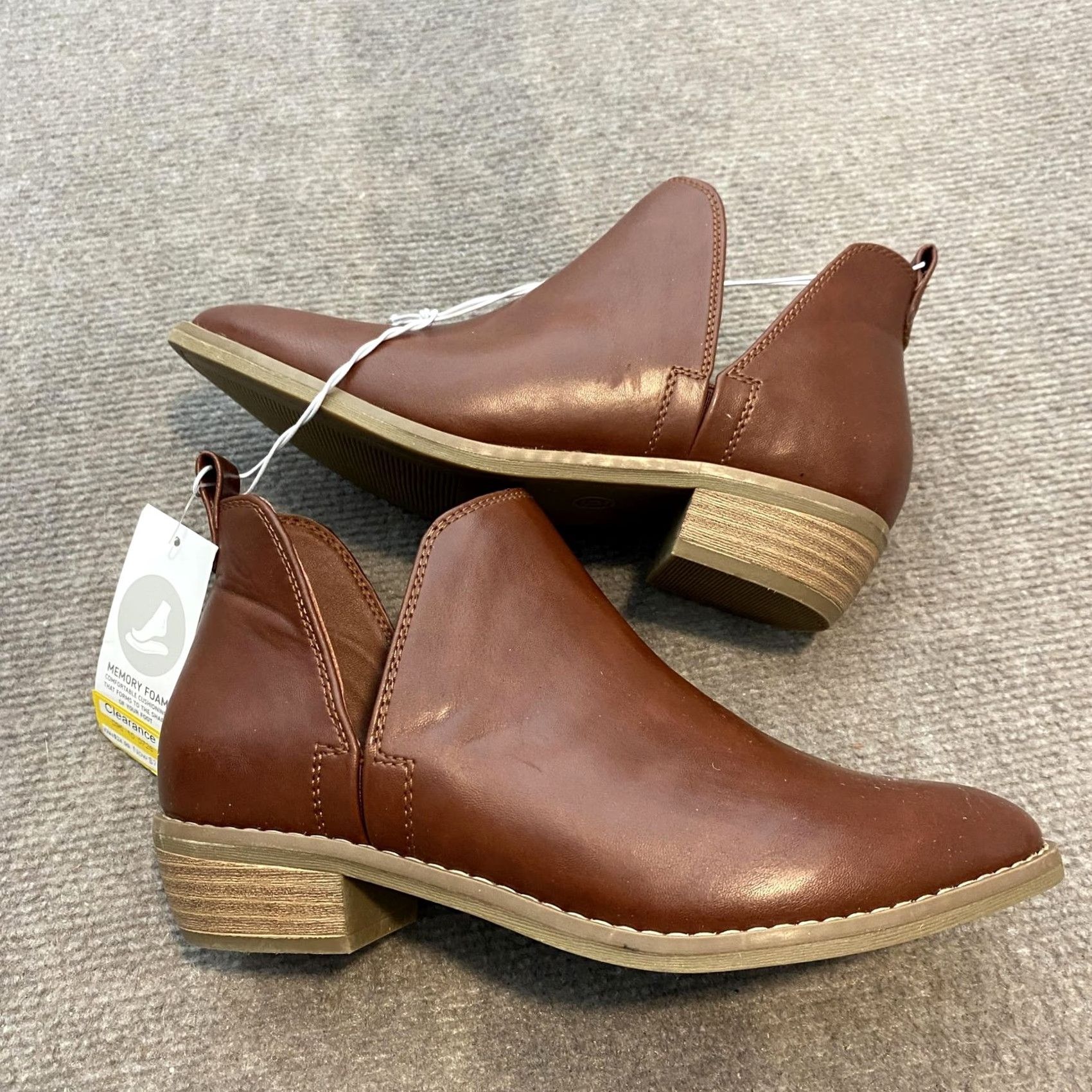 Vintage Universal Thread Boots Womens Size 6 Brown Faux Leather Memory Foam Booties Size US 6 / IT 36 - 3 Thumbnail