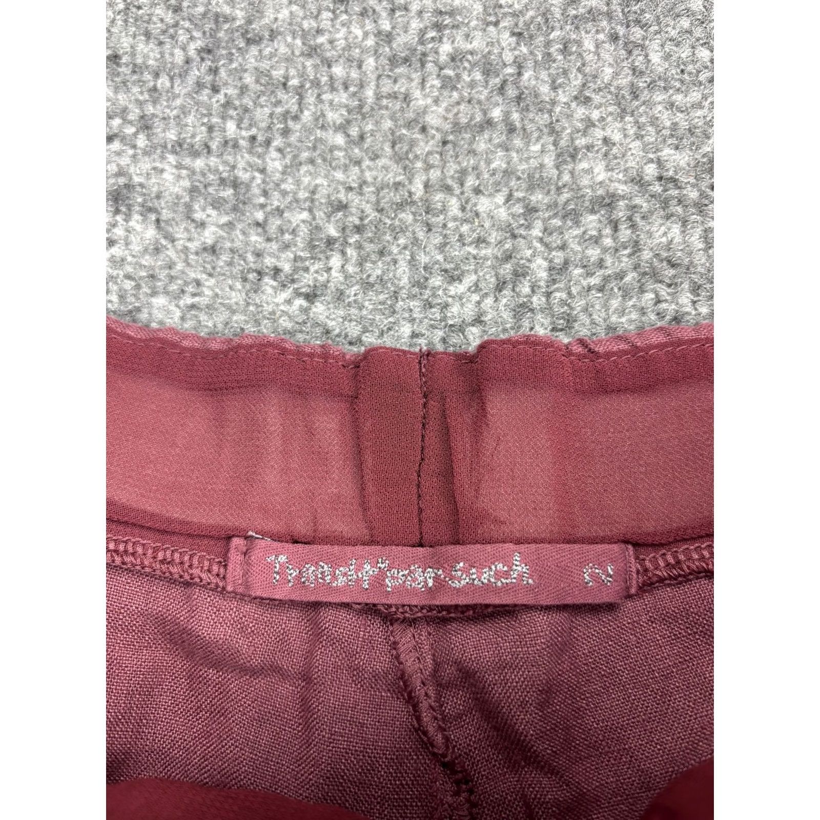 Vintage VINTAGE? No — Transit par-such Purple Linen Crop Pants Womens 2 Elastic Waist Tapered Pockets Cropped Casual Spring Summer Size 26" / US 2 / IT 38 - 2 Thumbnail