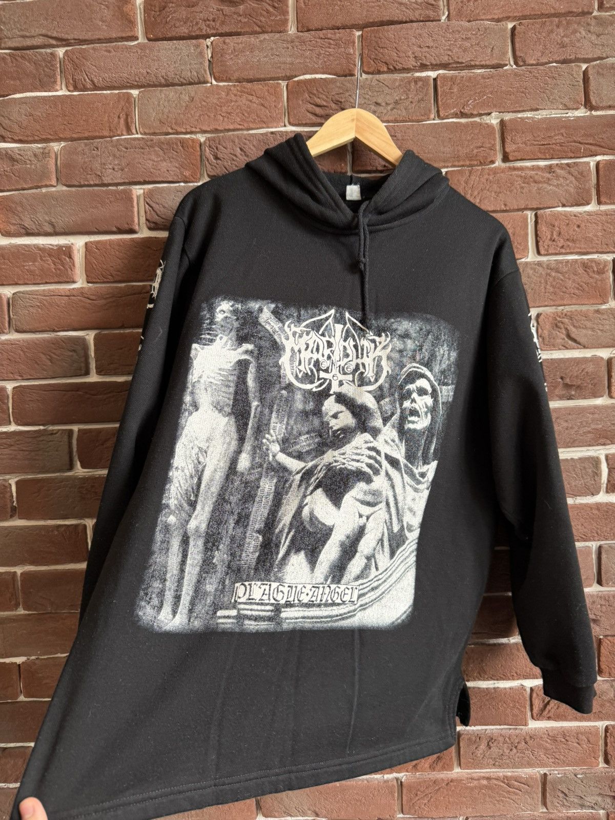 Band Tees VINTAGE 00s MARDUK Plague Angel Black Metal Band HOODIE L Size US L / EU 52-54 / 3 - 8 Thumbnail