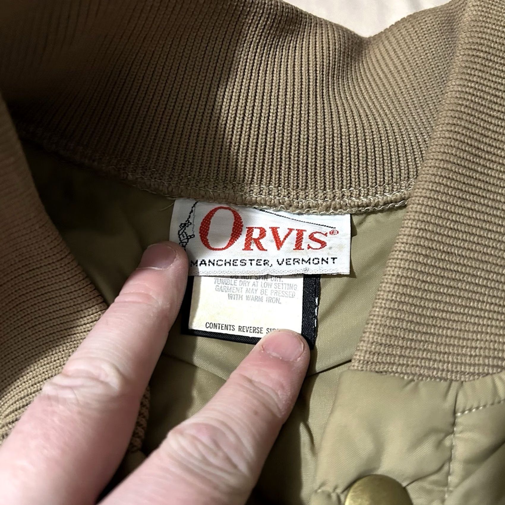 Orvis VINTAGE Orvis Nylon Thinsulate Bomber Jacket L Men Tan 80s Size US L / EU 52-54 / 3 - 4 Thumbnail