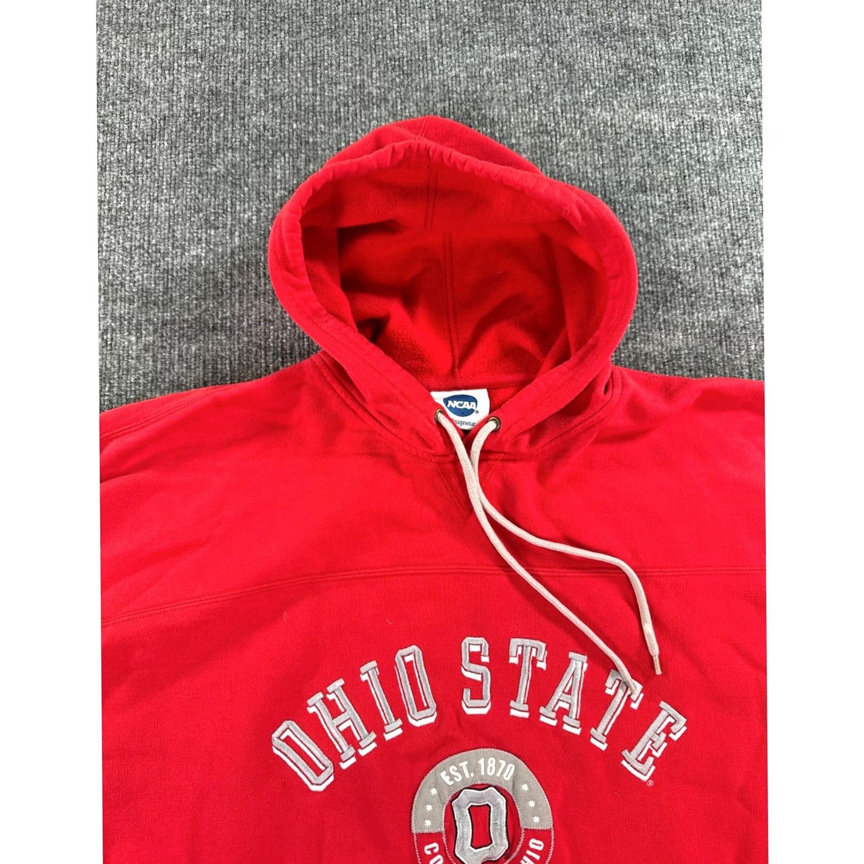 Vintage NCAA VF Imagewear Ohio State Buckeyes Hoodie Mens XL Red Embroidered Sweatshirt Pullover Fleece Graphic Print Kangaroo Pocket Size US XL / EU 56 / 4 - 4 Thumbnail