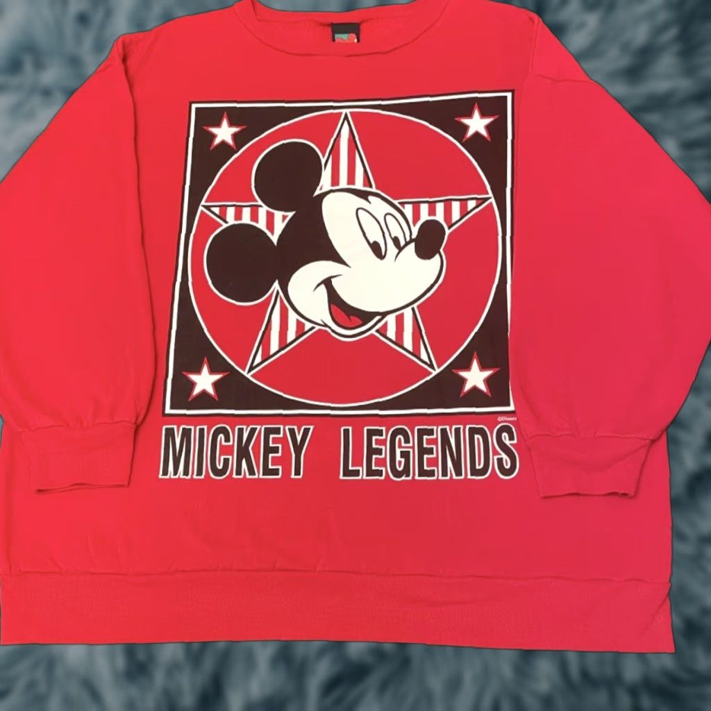 Disney VINTAGE 90s Disney Mickey Mouse Cartoon VTG Crewneck Sweatshirt Mens XXL Red Crew Neck Pullover Long Sleeve Size US XXL / EU 58 / 5 - 1 Thumbnail