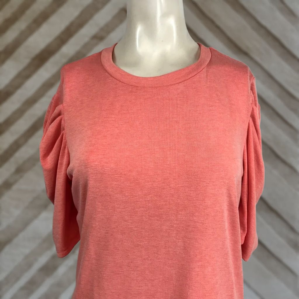 Vintage White Birch Coral Ribbed Knit Puff Sleeve T Shirt Women's XL Size XL / US 12-14 / IT 48-50 - 1 Thumbnail