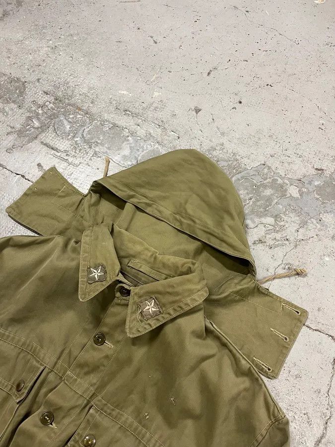 Vintage 1980s Vintage Military Green Buttoned Hooded Jacket Size US S / EU 44-46 / 1 - 6 Thumbnail