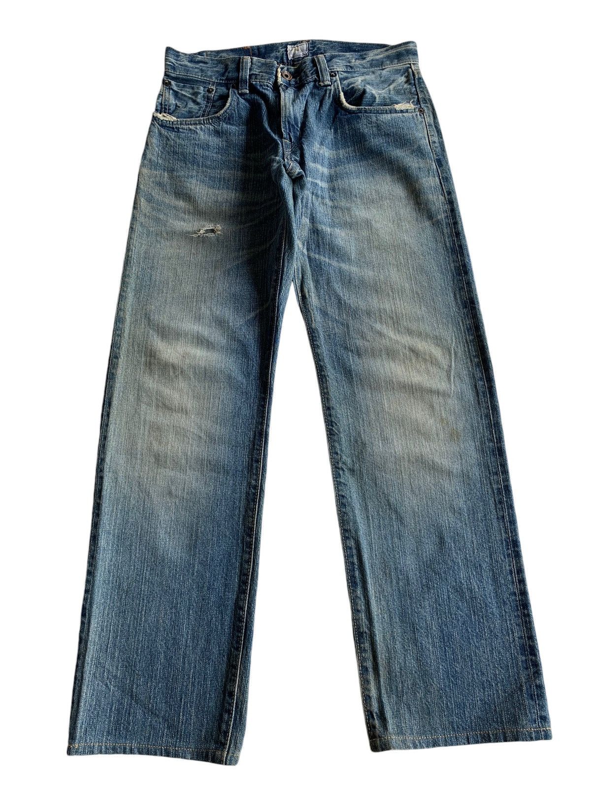 Edwin 505ZX Redline Selvedge distressed denim