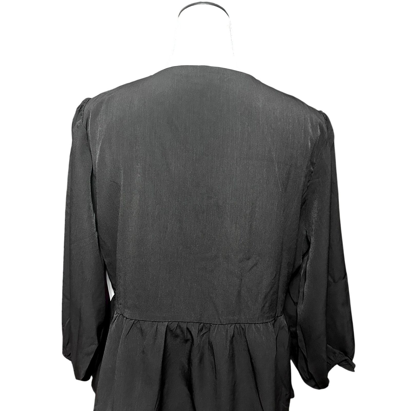 Other Riley & Rae Peplum Blouse Knot Front 1/2Sleeves Black XL NWT Size XL / US 12-14 / IT 48-50 - 6 Thumbnail
