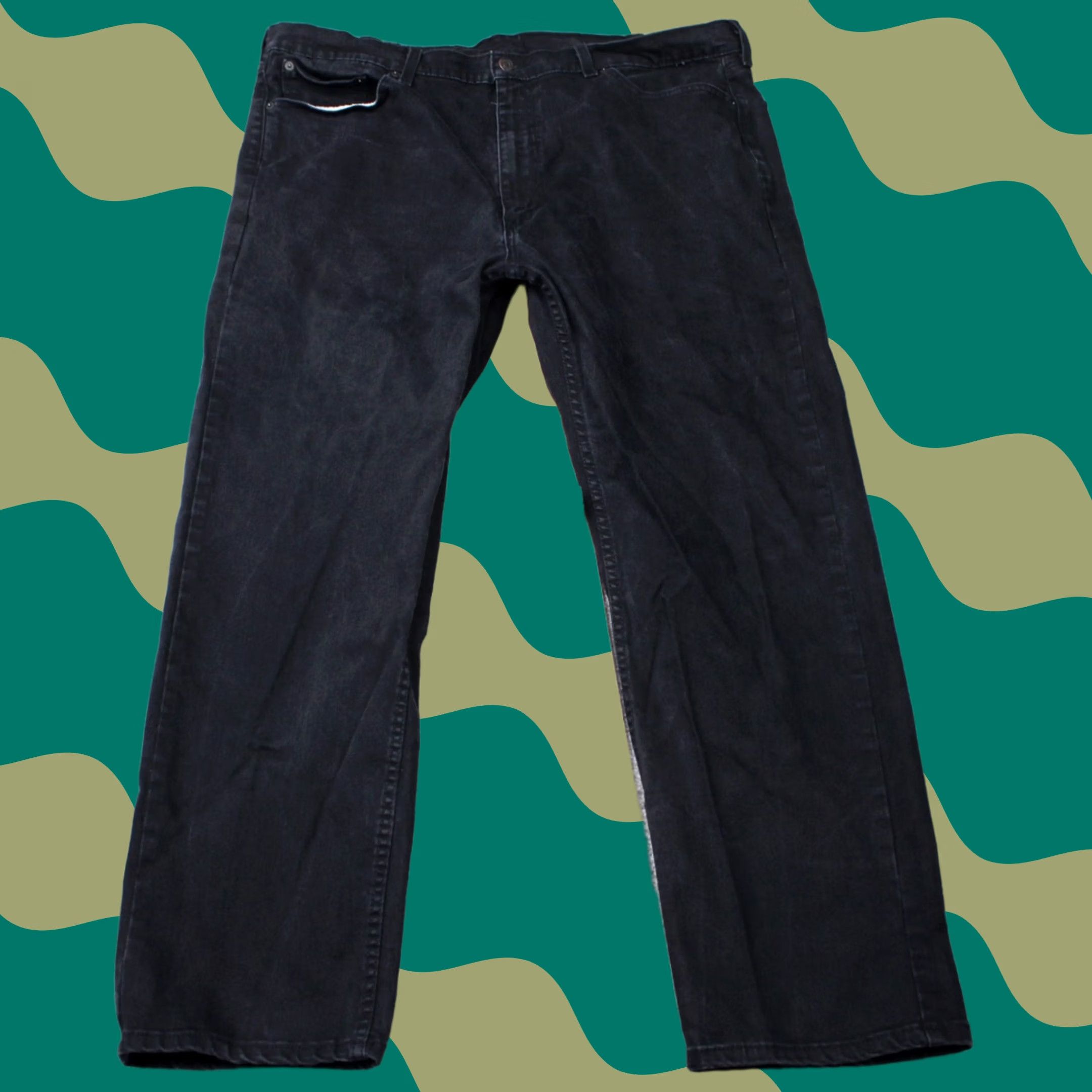 Levi's Levi's 505 Jeans Mens 42x30 Black Regular Fit Straight Leg Denim Cotton Stretch Size US 42 / EU 58 - 1 Thumbnail