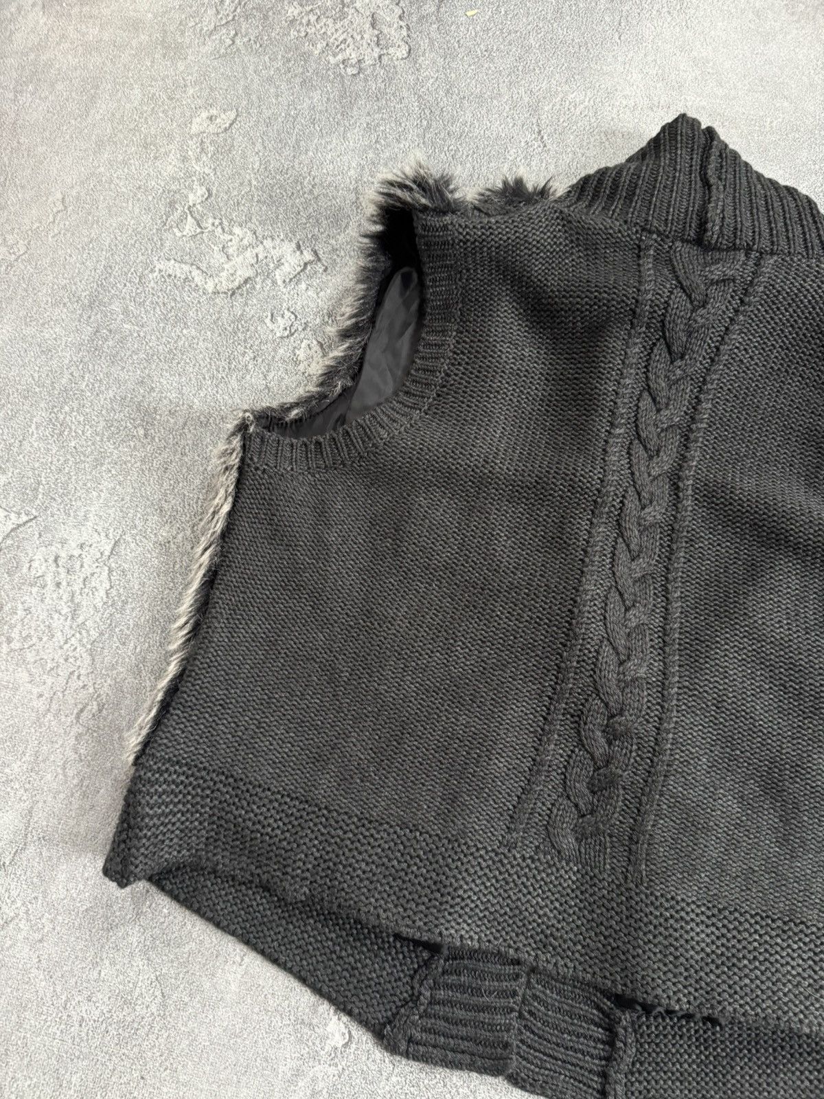 If Six Was Nine Retro Vest faux fur sweater sleeveless jacket Y2K L.G.B. Size XL / US 12-14 / IT 48-50 - 11 Thumbnail