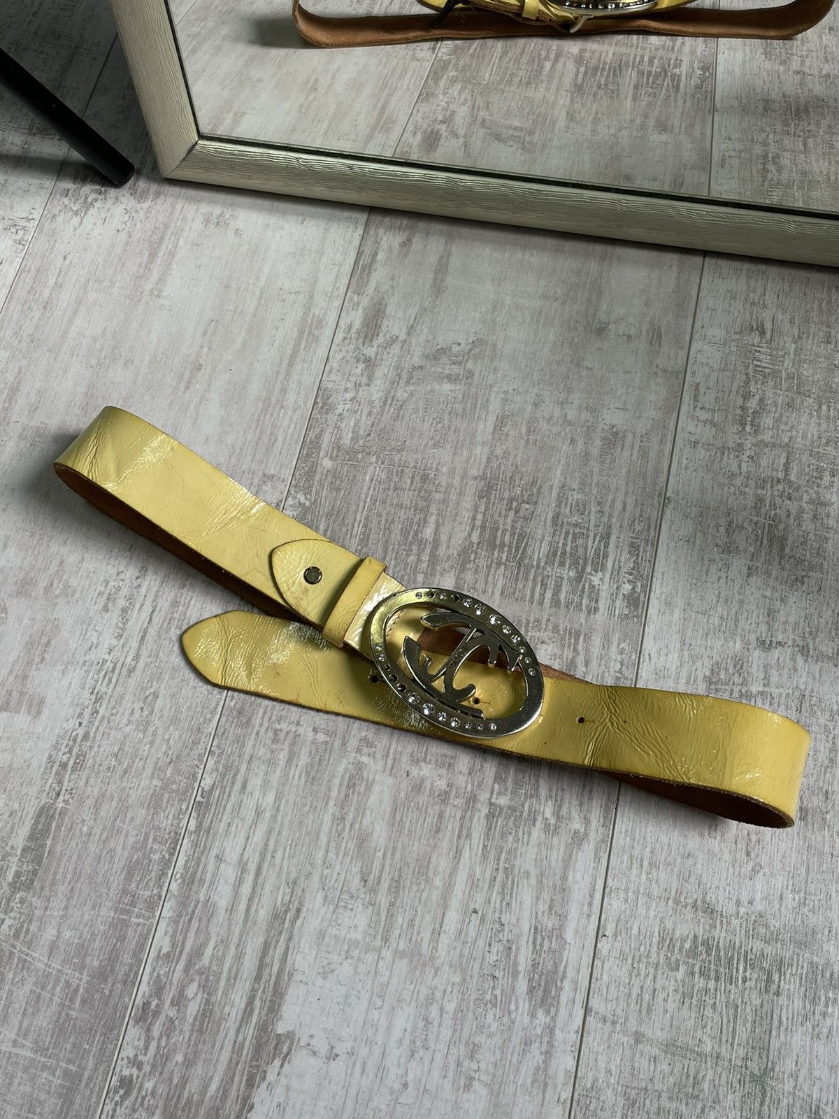 Just Cavalli Vintage Just Cavalli 90’s Archive Leather Belt Yellow RARE Size ONE SIZE - 1 Thumbnail
