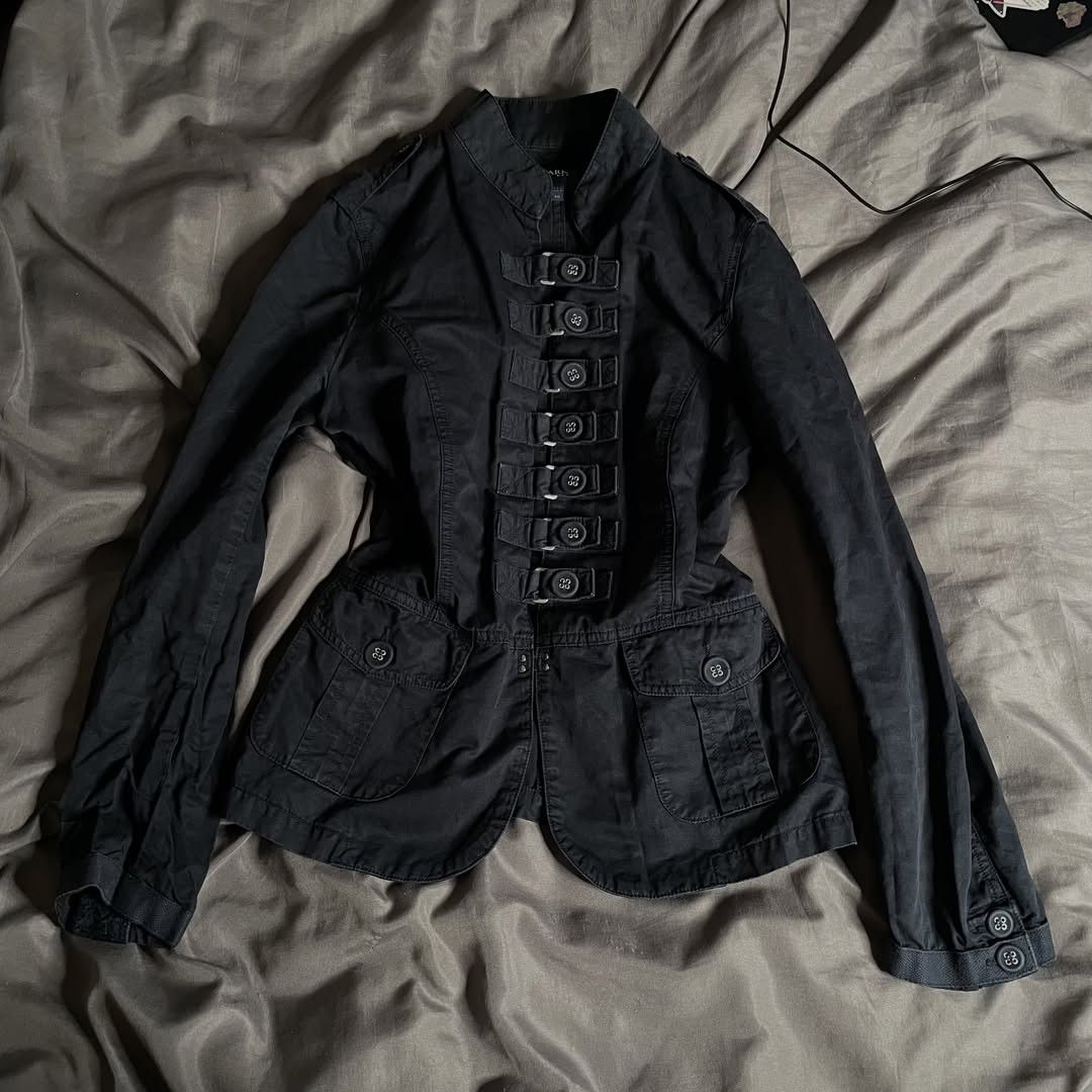 Other Vintage Archival Military Napoleon Jacket Sleaze Goth Black Size S / US 4 / IT 40 - 2 Thumbnail