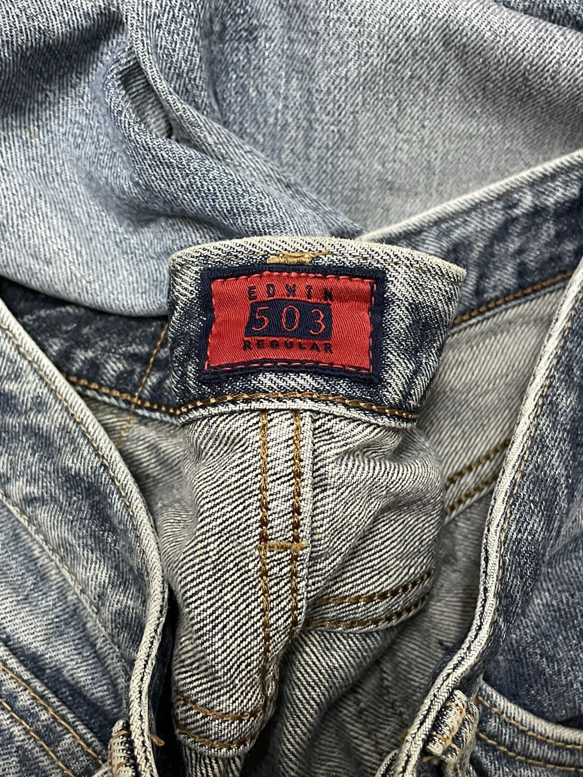 Designer × Edwin × Vintage Vintage 1990s Japan Designer Edwin 503 Distressed Blue Denim Size US 32 / EU 48 - 15 Thumbnail